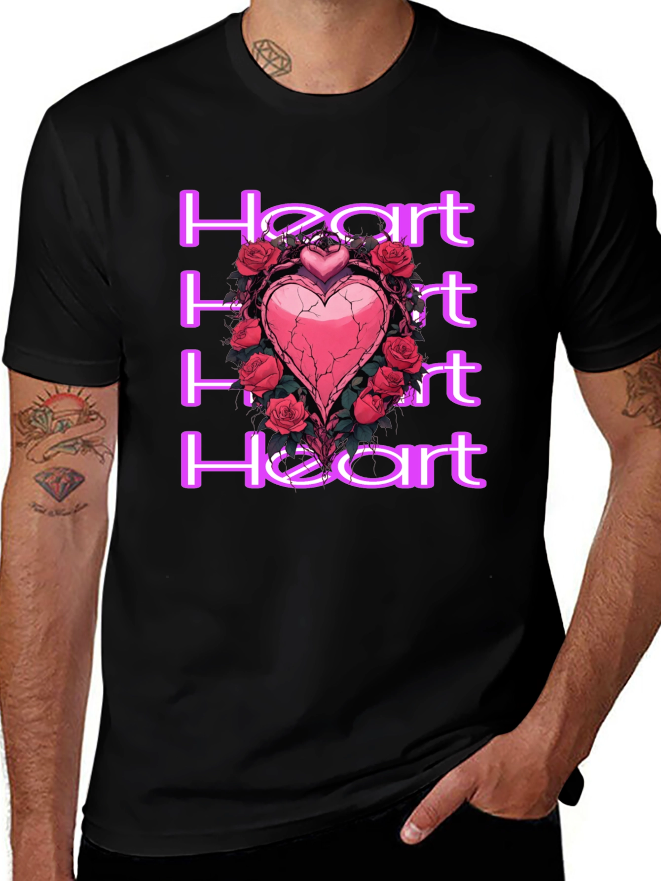 Variant 21 of Heart Roses Men's Graphic Tee