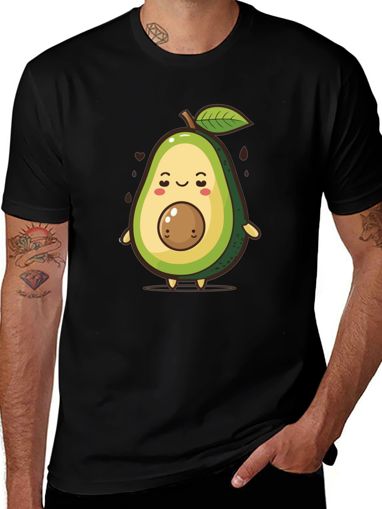 Variant 27 of Cute Avocado Cartoon Graphic T-Shirt