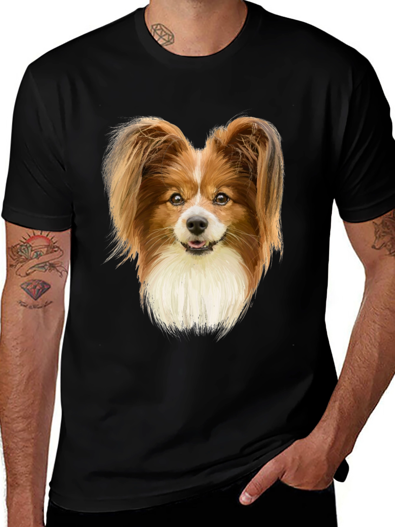 Variant 10 of Papillon Dog Graphic Tee - Unisex Casual Shirt
