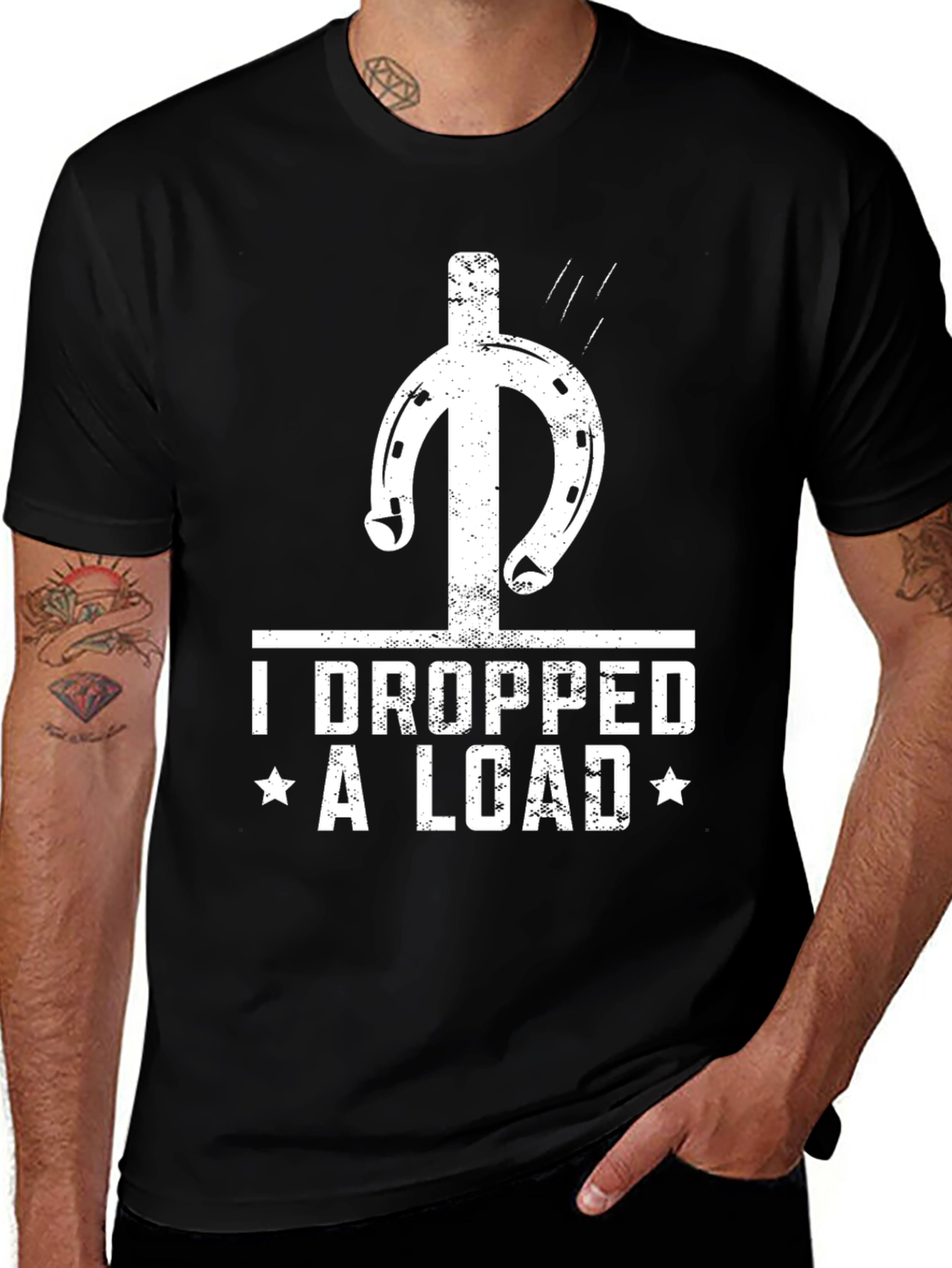 Variant 14 of I Dropped a Load T-Shirt Funny Horseshoe Tee