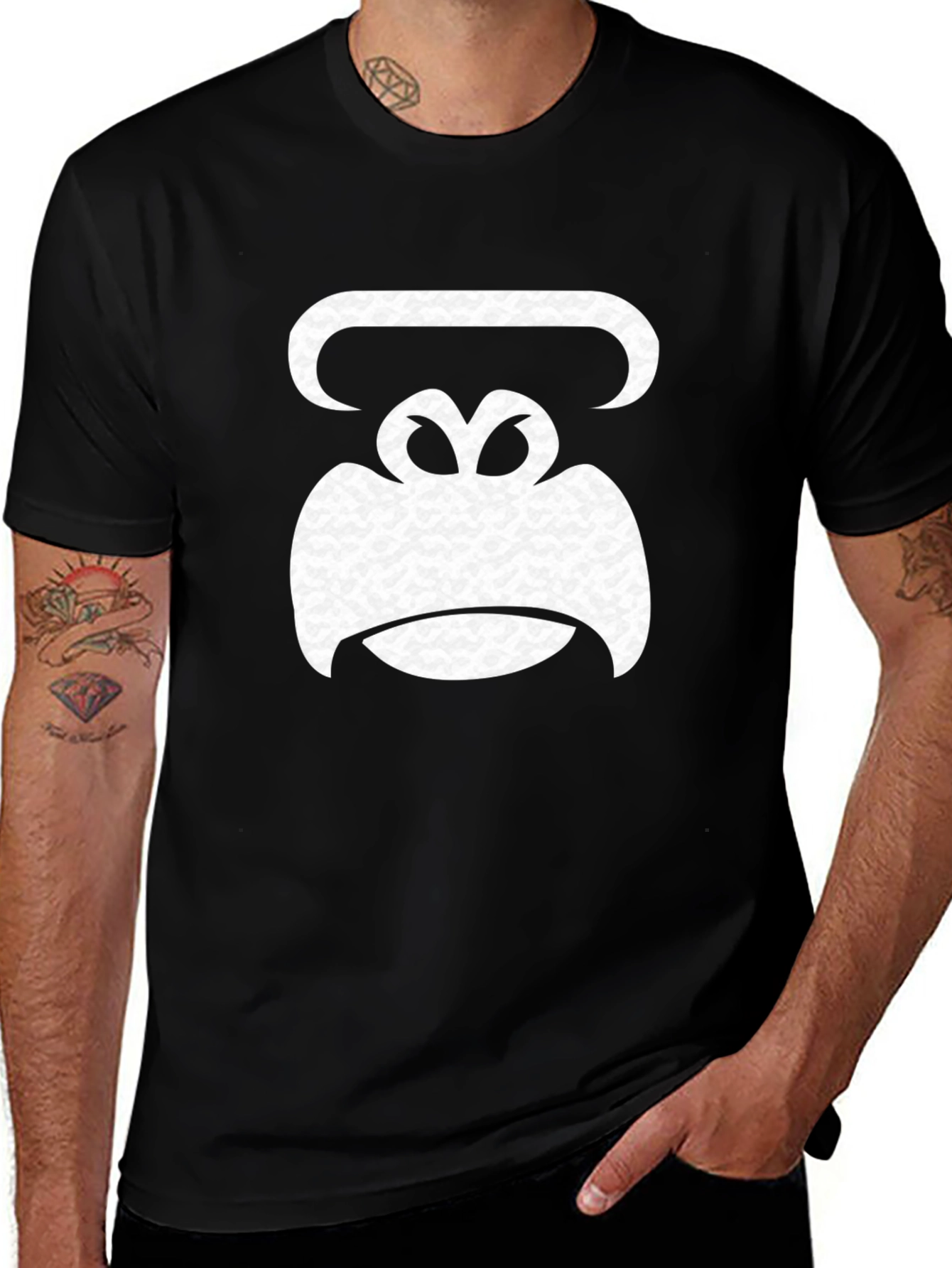 Variant 19 of Gorilla Graphic Tee - Black Short Sleeve Cotton T-Shirt