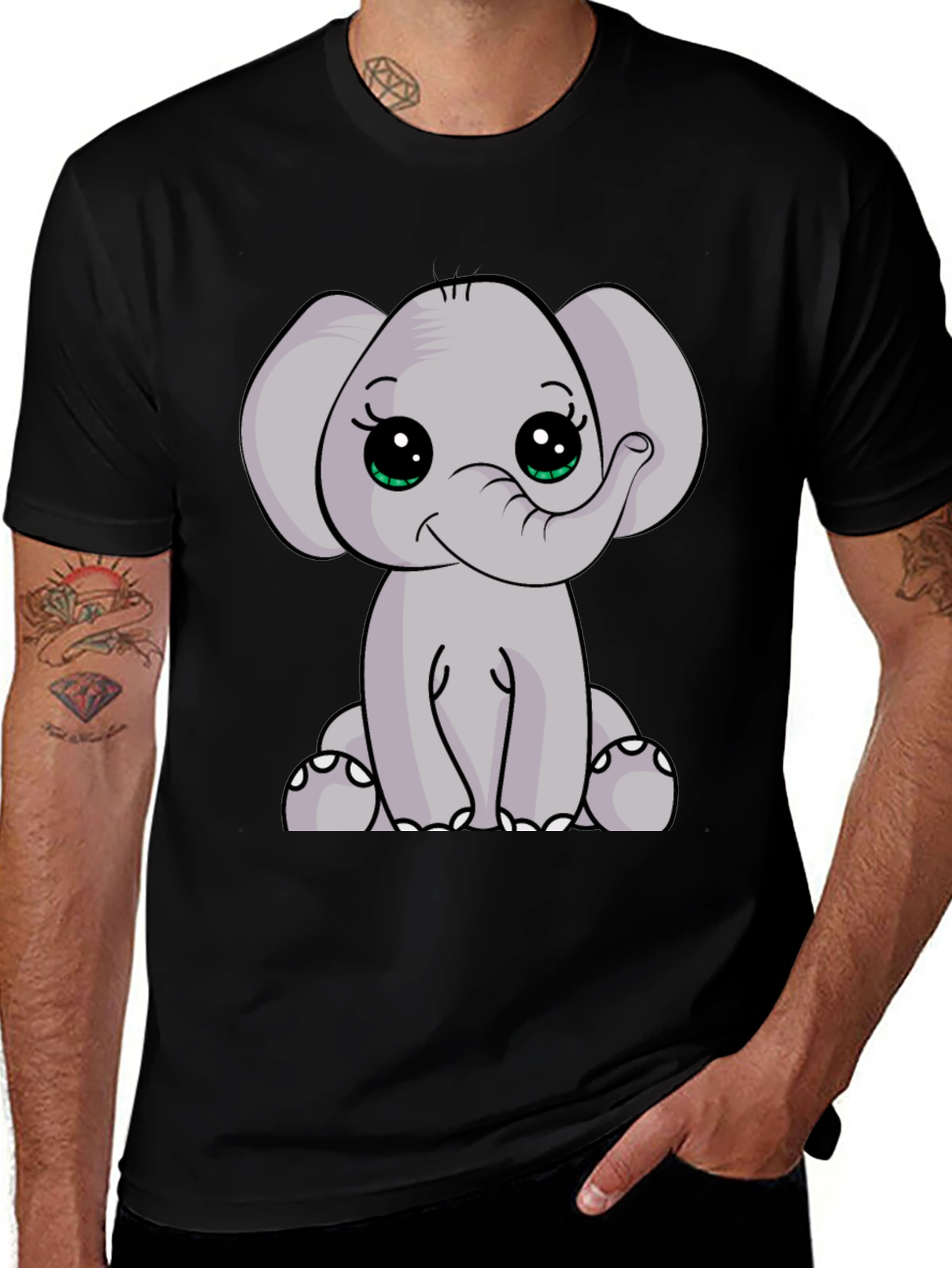 Variant 2 of Cute Elephant Graphic T-Shirt - Soft Cotton Blend