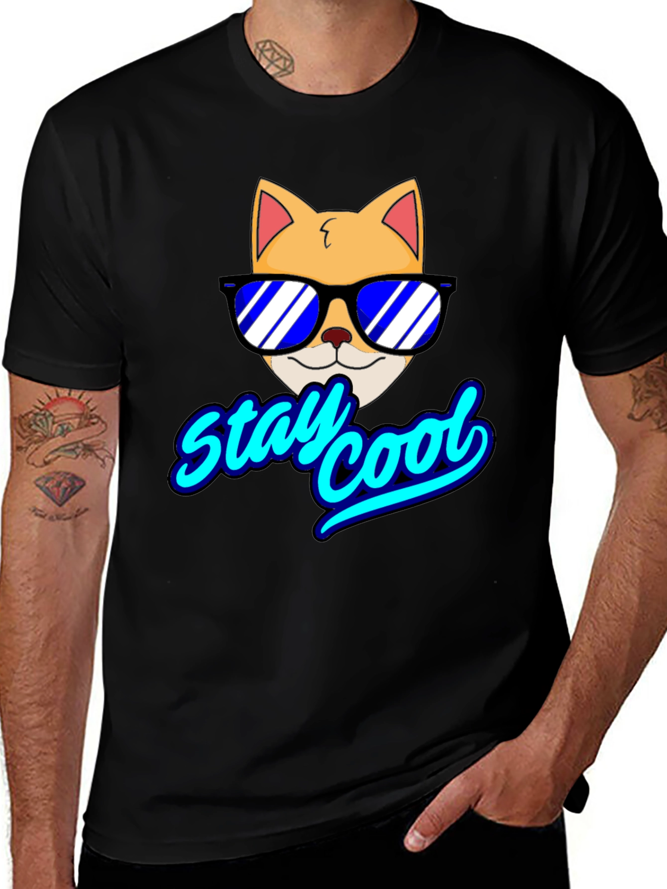 Variant 17 of Stay Cool Cat T-Shirt - Fun Graphic Tee
