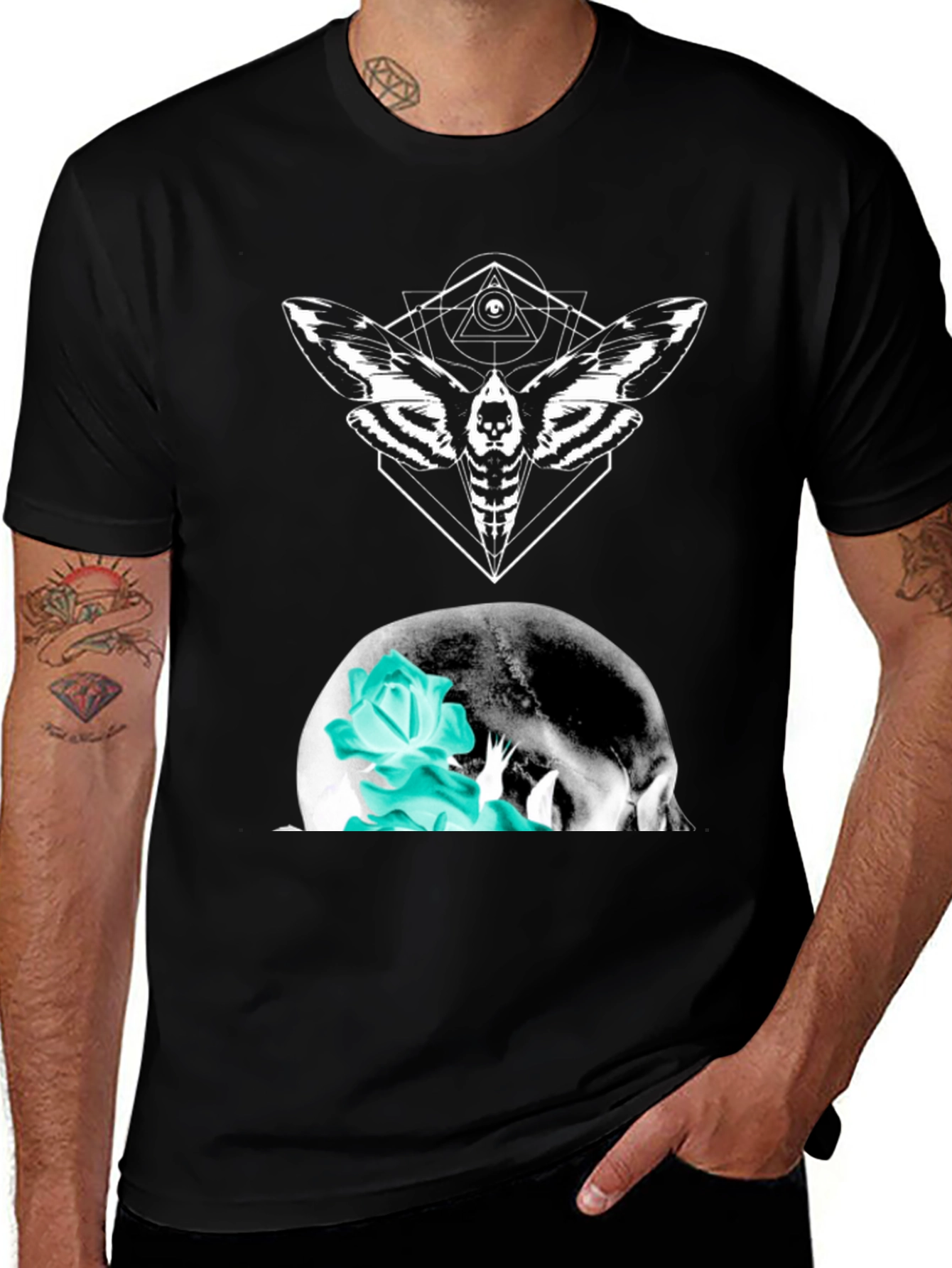 Variant 16 of Skull & Moth Graphic Tee - Bold Style