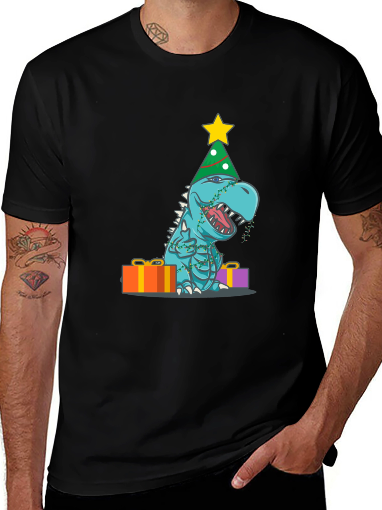 Variant 9 of Festive Dinosaur T-Shirt