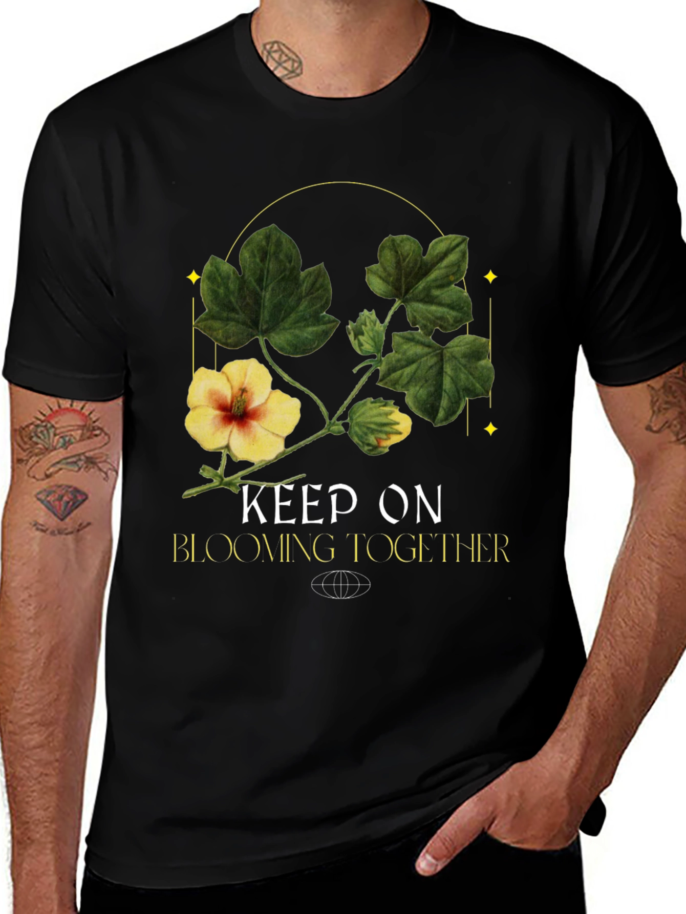 Variant 18 of Keep On Blooming Together Black Graphic Tee