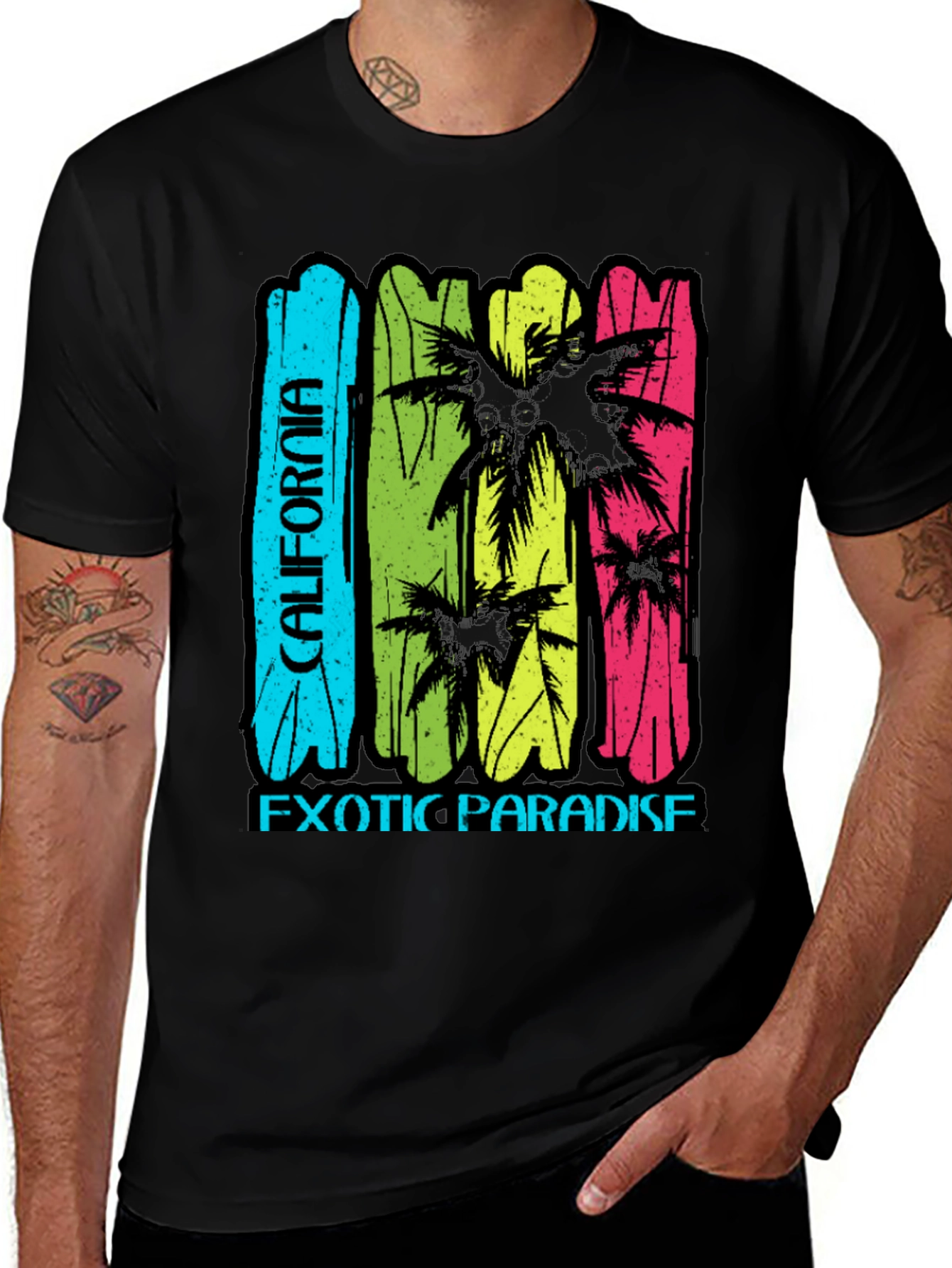Variant 24 of California Exotic Paradise T-Shirt - Black