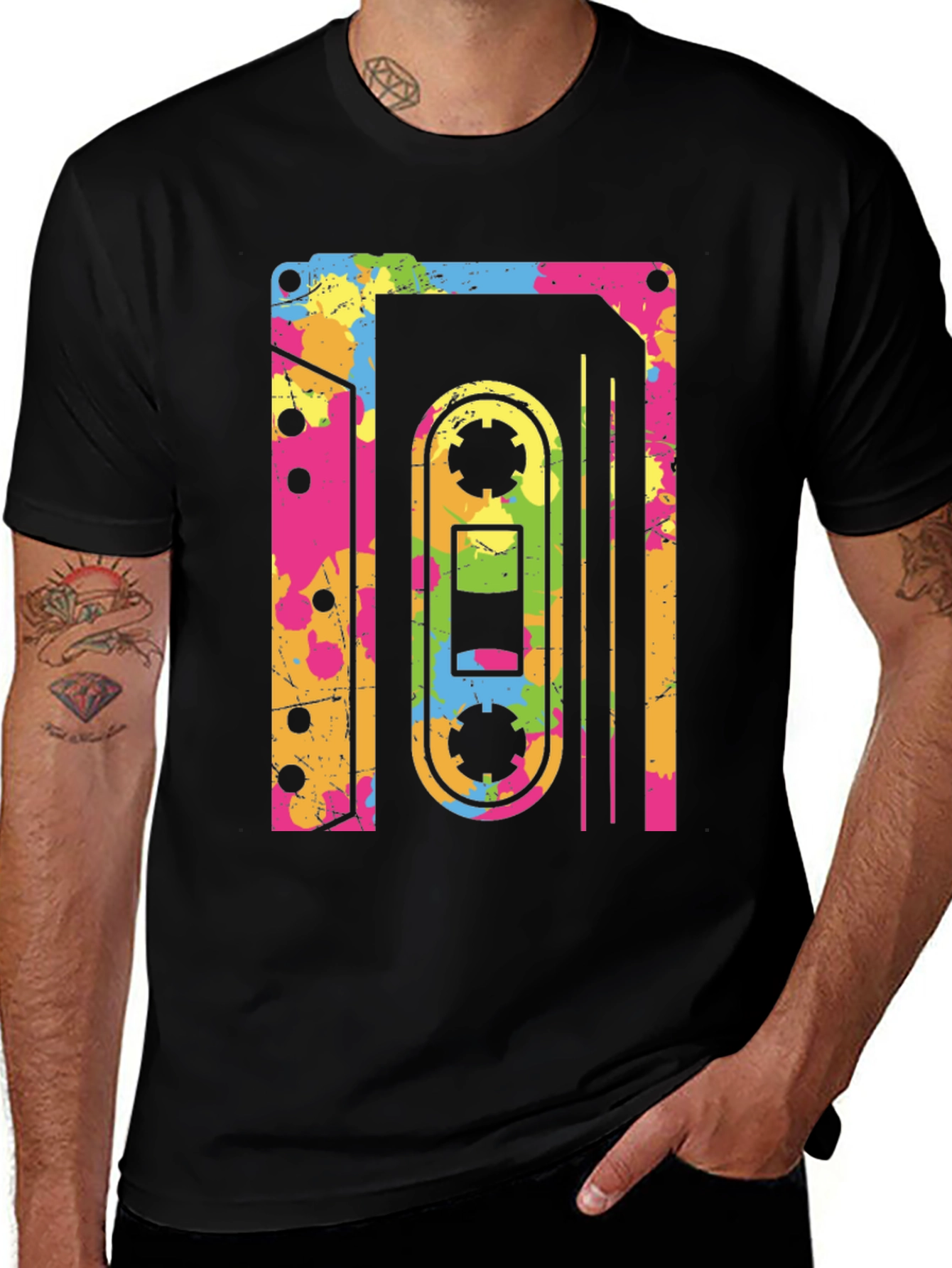 Variant 11 of Retro Cassette Tape Graphic T-Shirt - Black