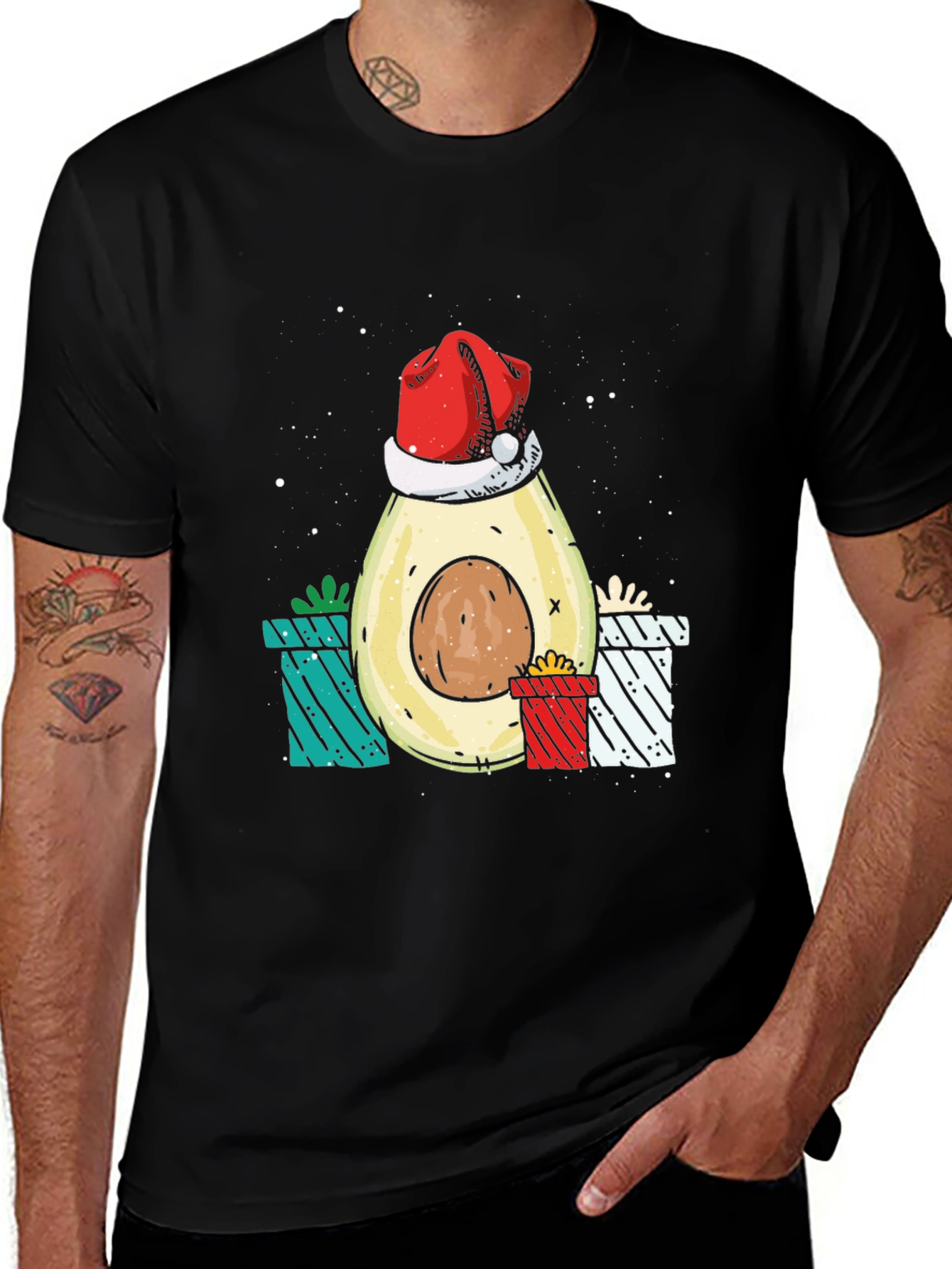 Variant 17 of Festive Avocado Christmas T-Shirt
