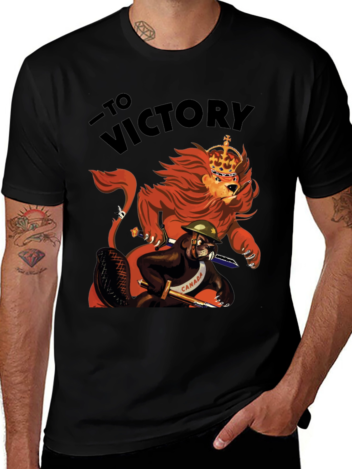 Variant 13 of Victory Graphic Tee - Lion and Beaver