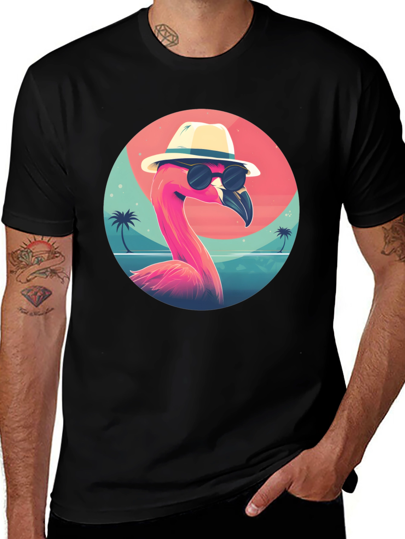 Variant 8 of Cool Flamingo T-Shirt - Tropical Vacation Ready