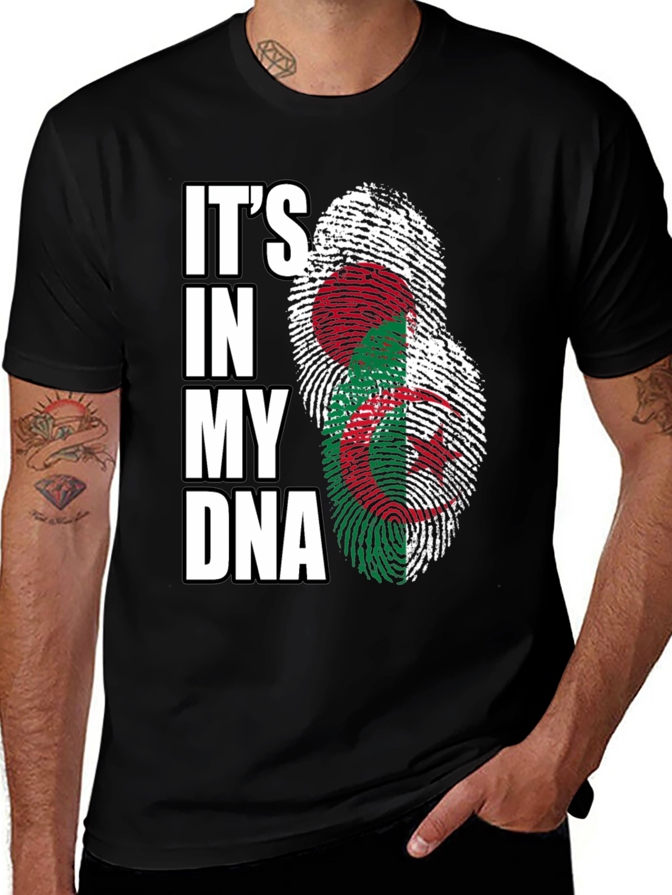Algeria DNA Flag T-Shirt - Show Your Heritage!