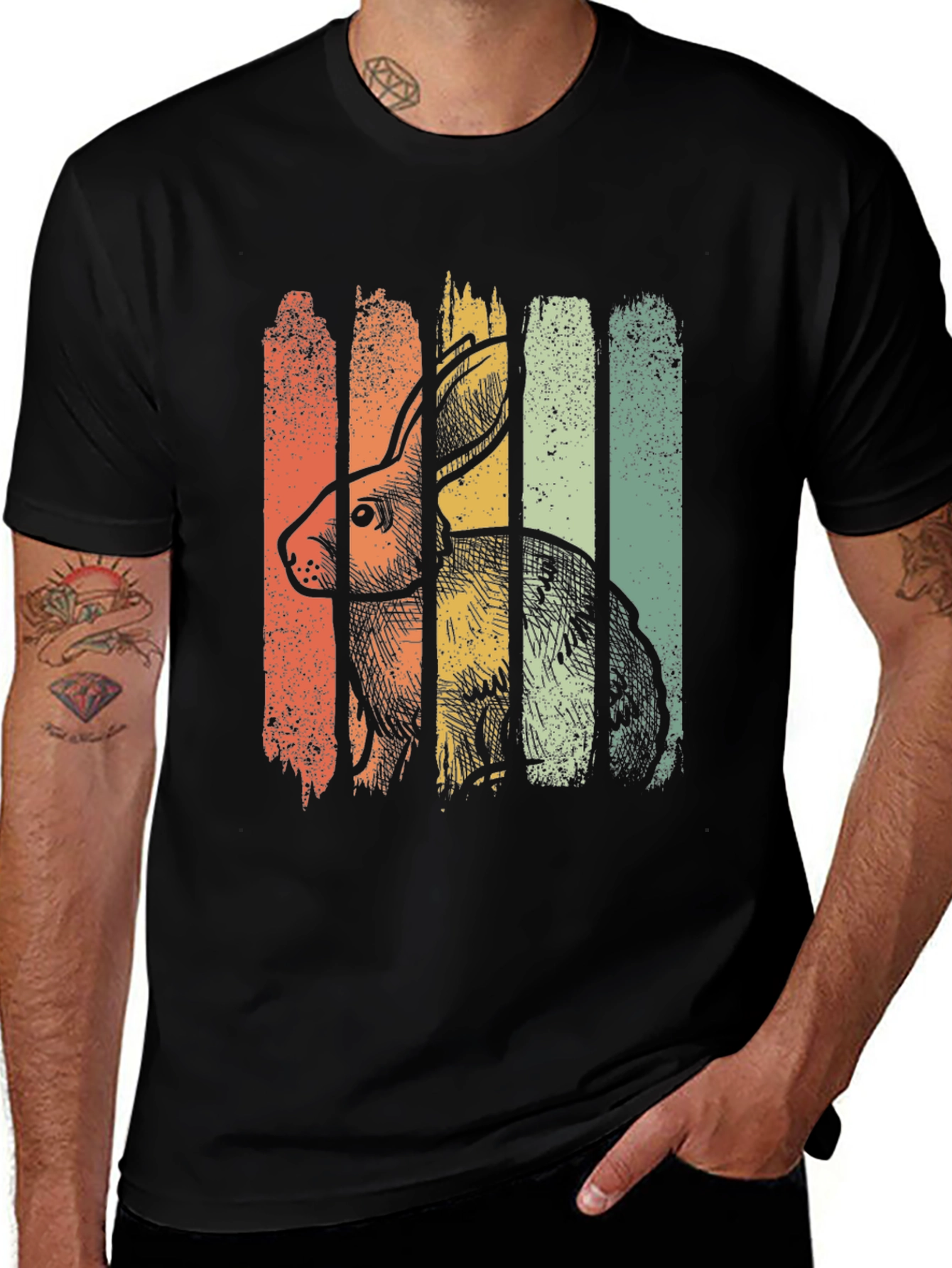 Variant 20 of Retro Rabbit Graphic Tee - Vintage Style
