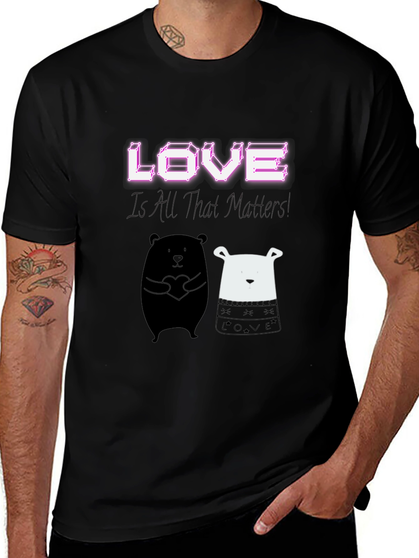 Variant 15 of Love Matters Graphic Tee: Black