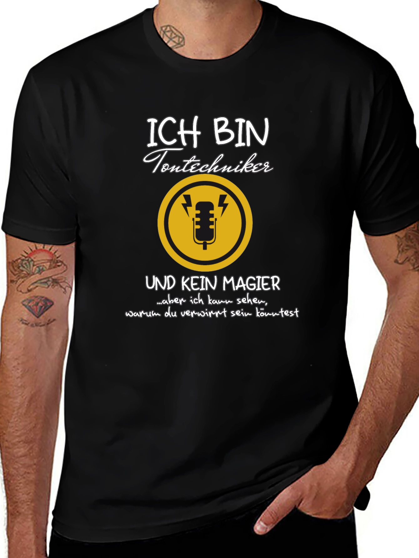 Ich Bin Tontechniker Black T-Shirt