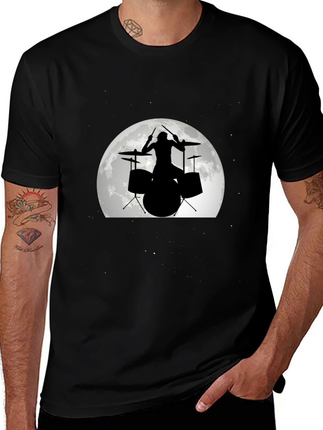 Variant 23 of Drummer Moon Silhouette T-Shirt