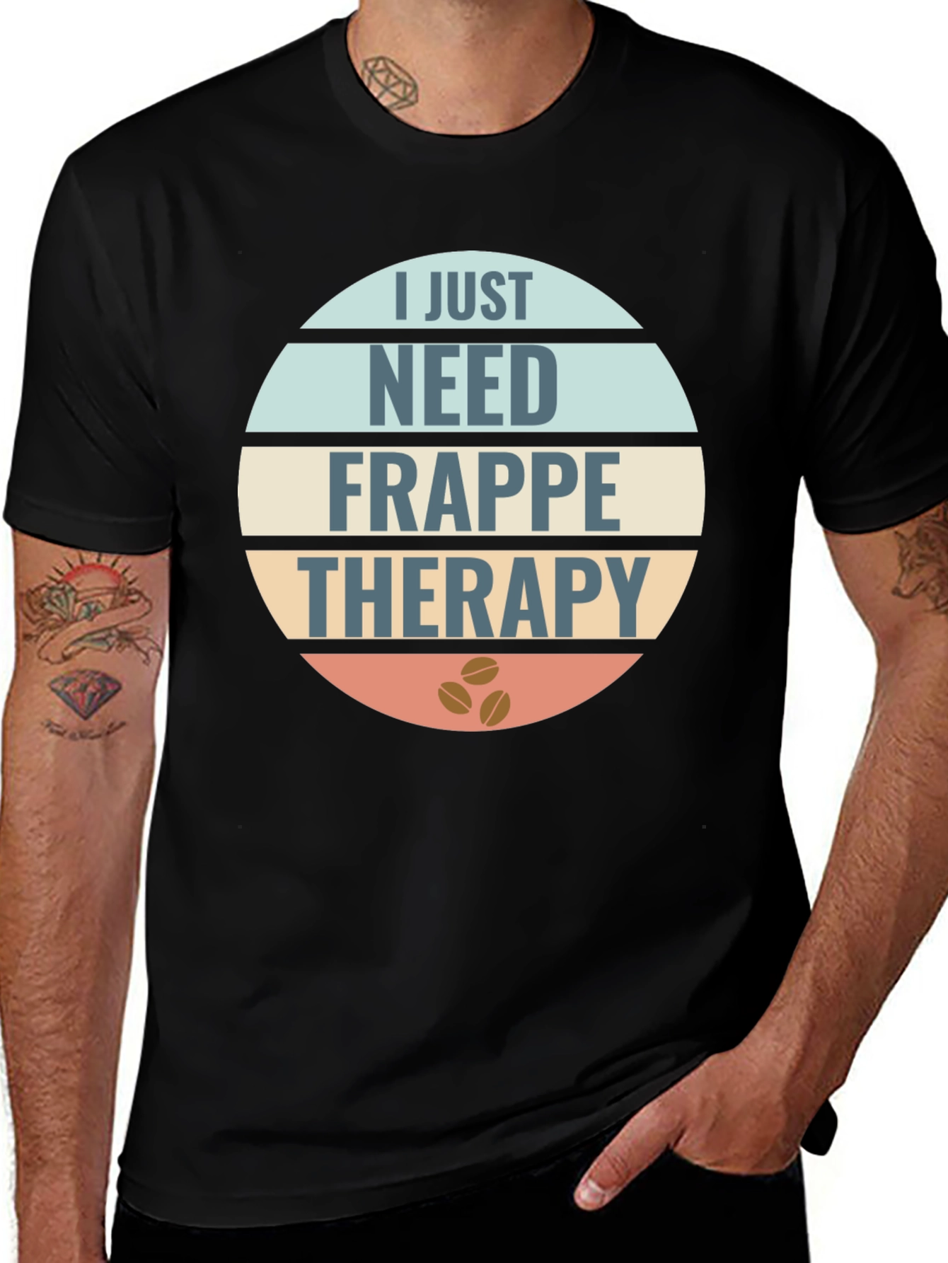 Variant 26 of Frappe Therapy Graphic T-Shirt - Coffee Lover Tee