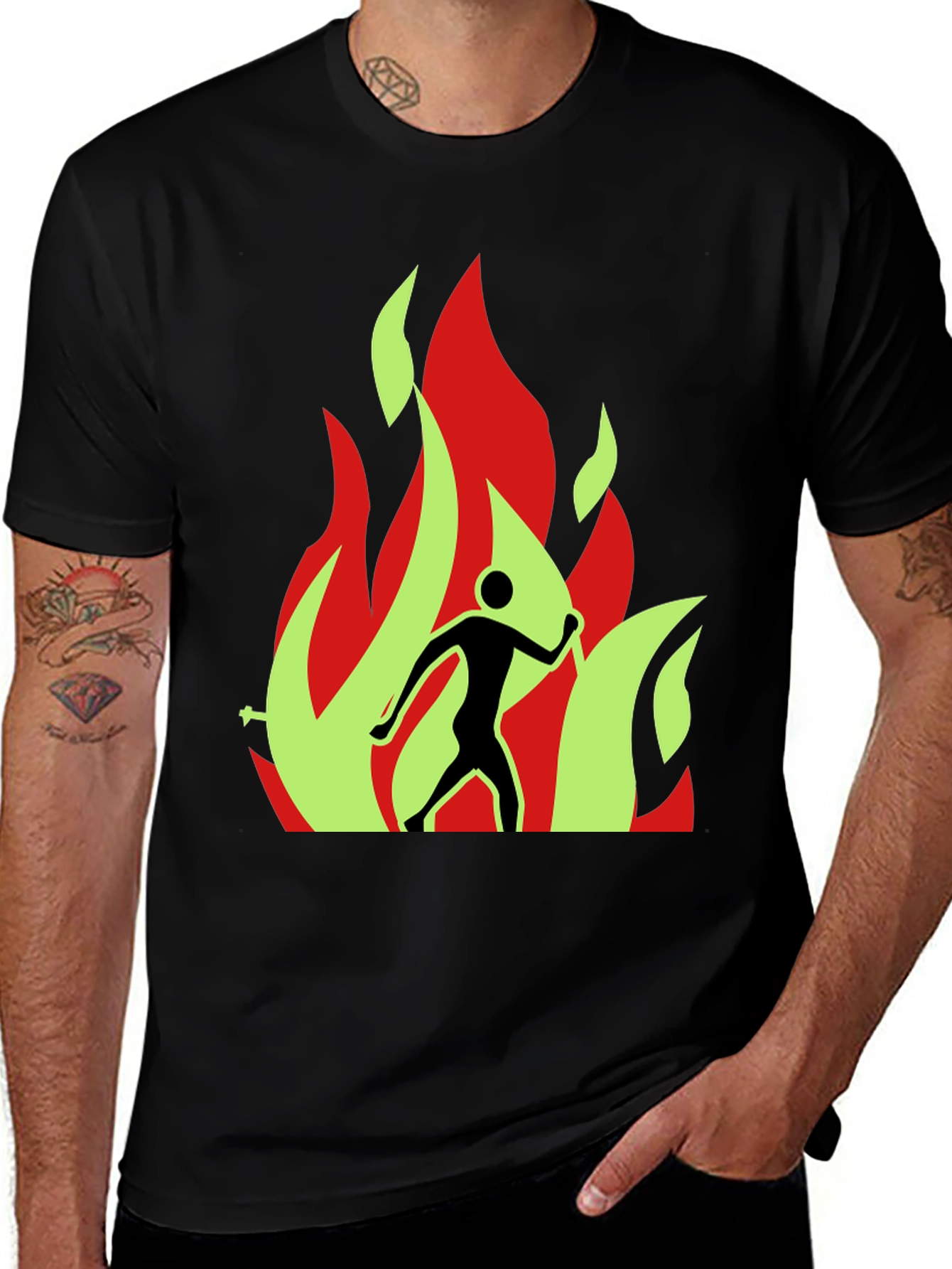 Variant 12 of Burning Man Graphic Tee - Black T-Shirt