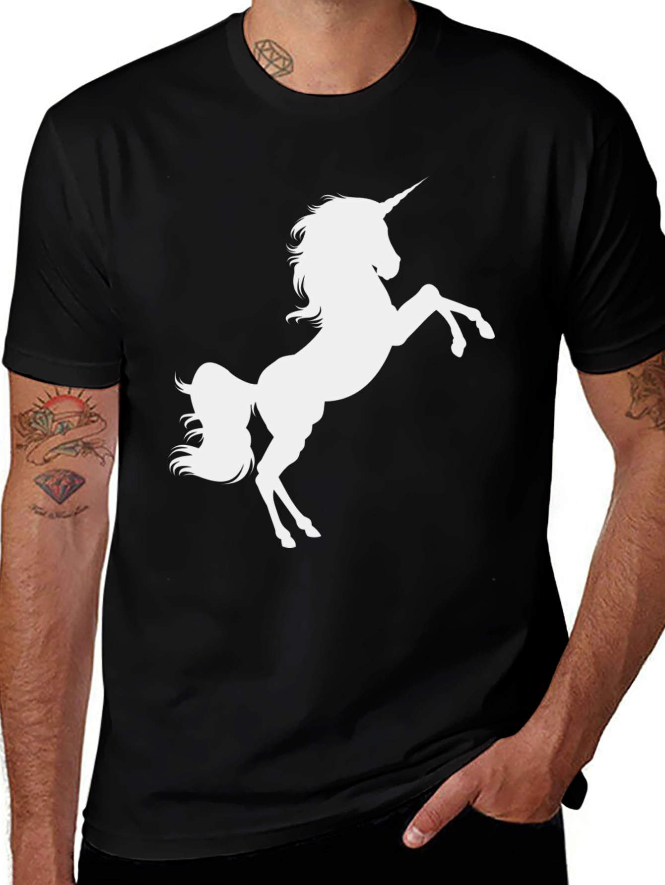 Variant 14 of Unicorn Graphic Black T-Shirt - Stylish Cotton Tee