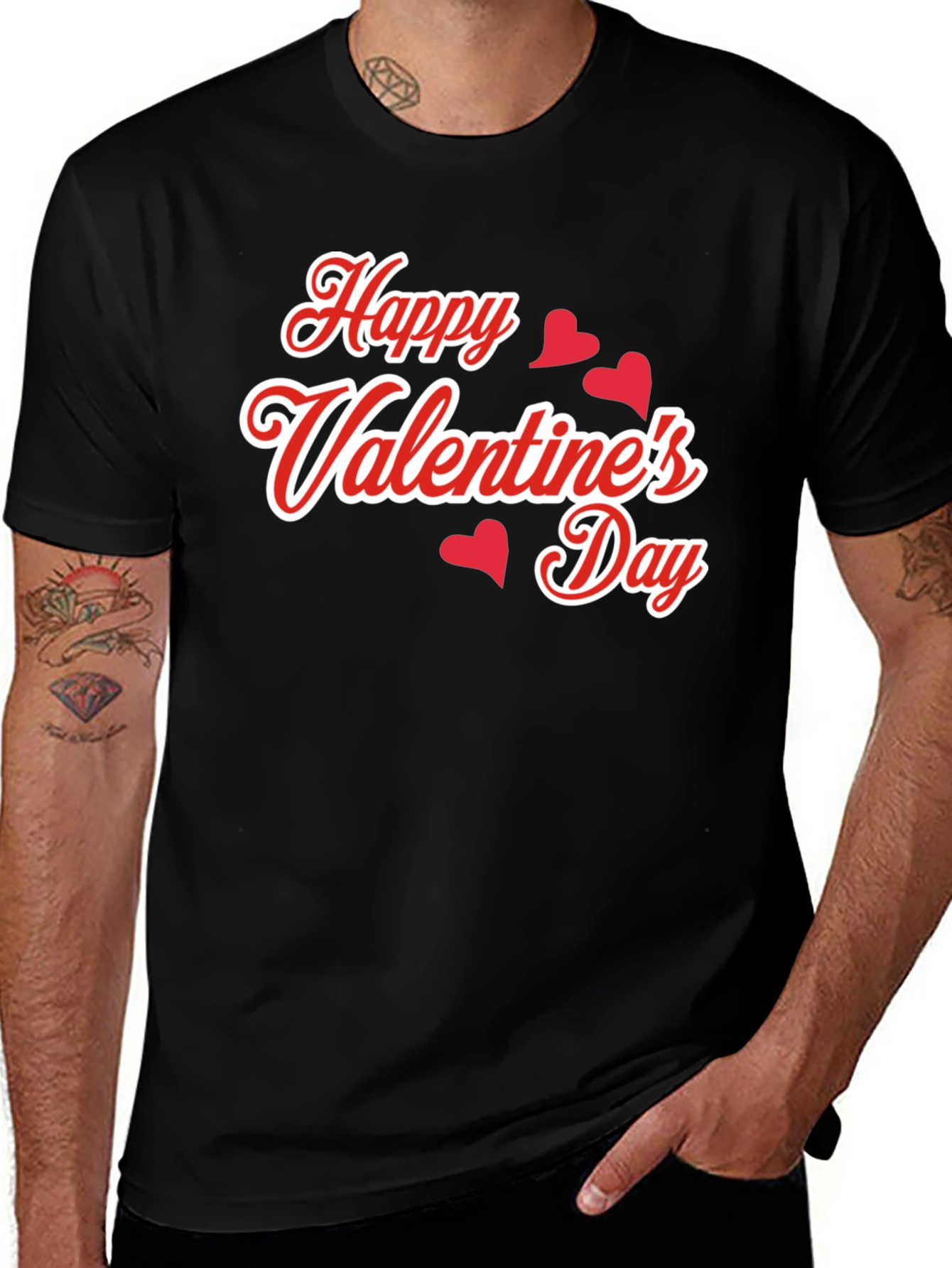 Variant 19 of Happy Valentine's Day Black T-Shirt