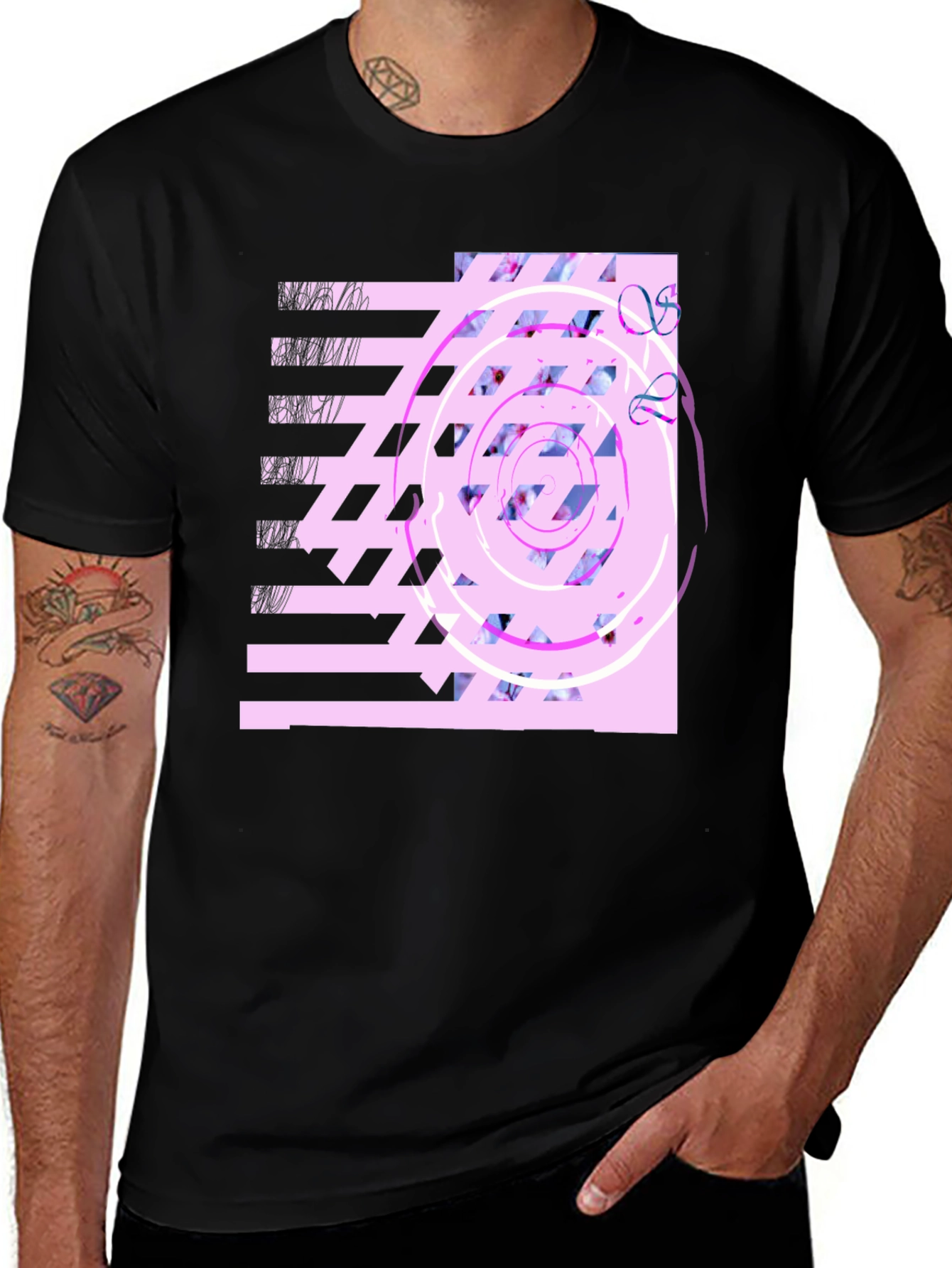 Variant 4 of Abstract Graphic Print Black T-Shirt