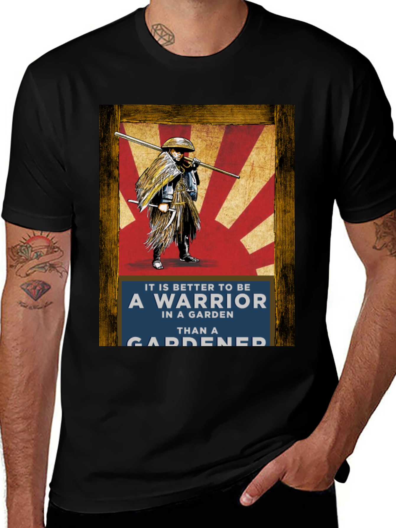 Variant 12 of Warrior Gardener T-Shirt - Men's Black Tee