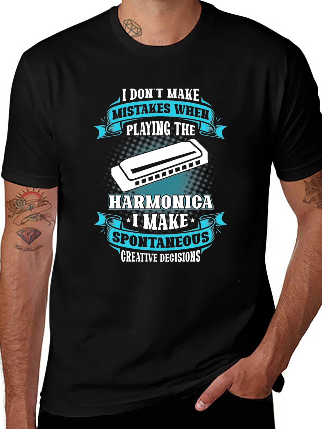 Variant 15 of Harmonica Player Humor T-Shirt