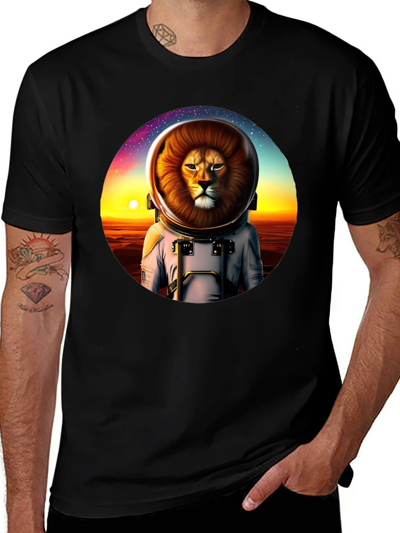 Variant 8 of Lion Astronaut Graphic Tee - Space Adventure