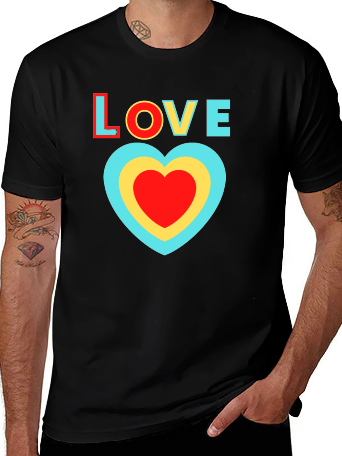 Variant 17 of Love Heart Graphic Tee - Trendy Casual Wear