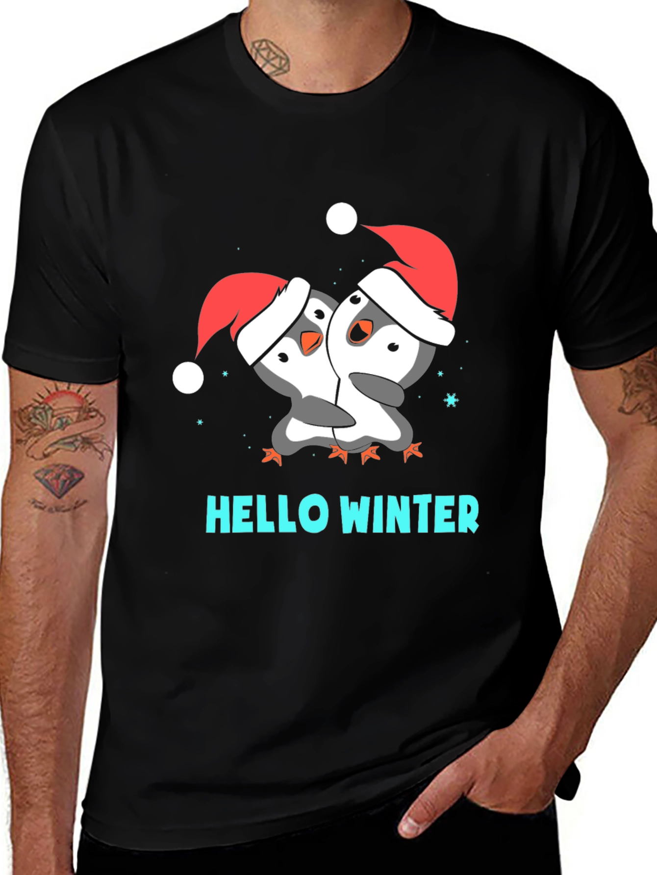 Variant 11 of Hello Winter Penguin Graphic Tee