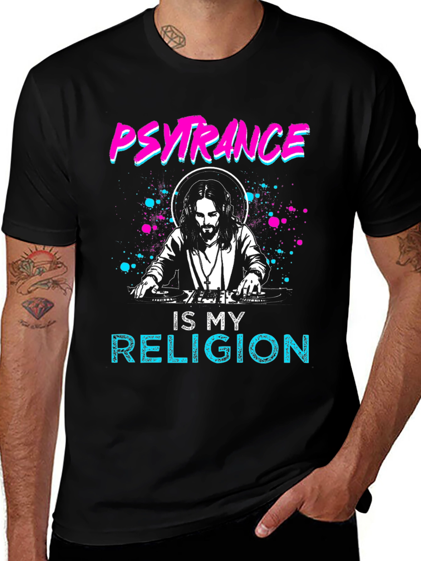 Variant 14 of Psytrance is My Religion Graphic T-Shirt