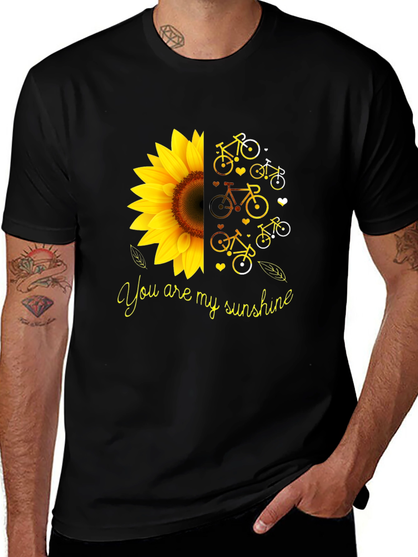 Variant 26 of You Are My Sunshine Sunflower Bike Graphic T-Shirt
