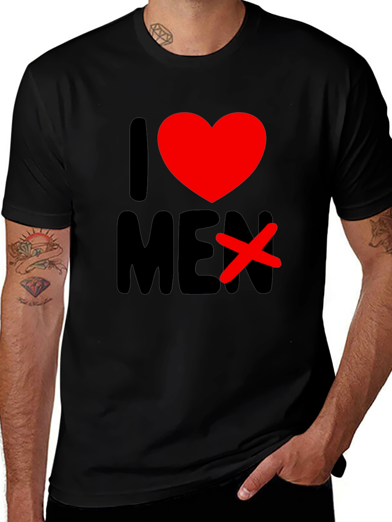 Variant 21 of I Heart Men X-Out Funny Graphic Tee