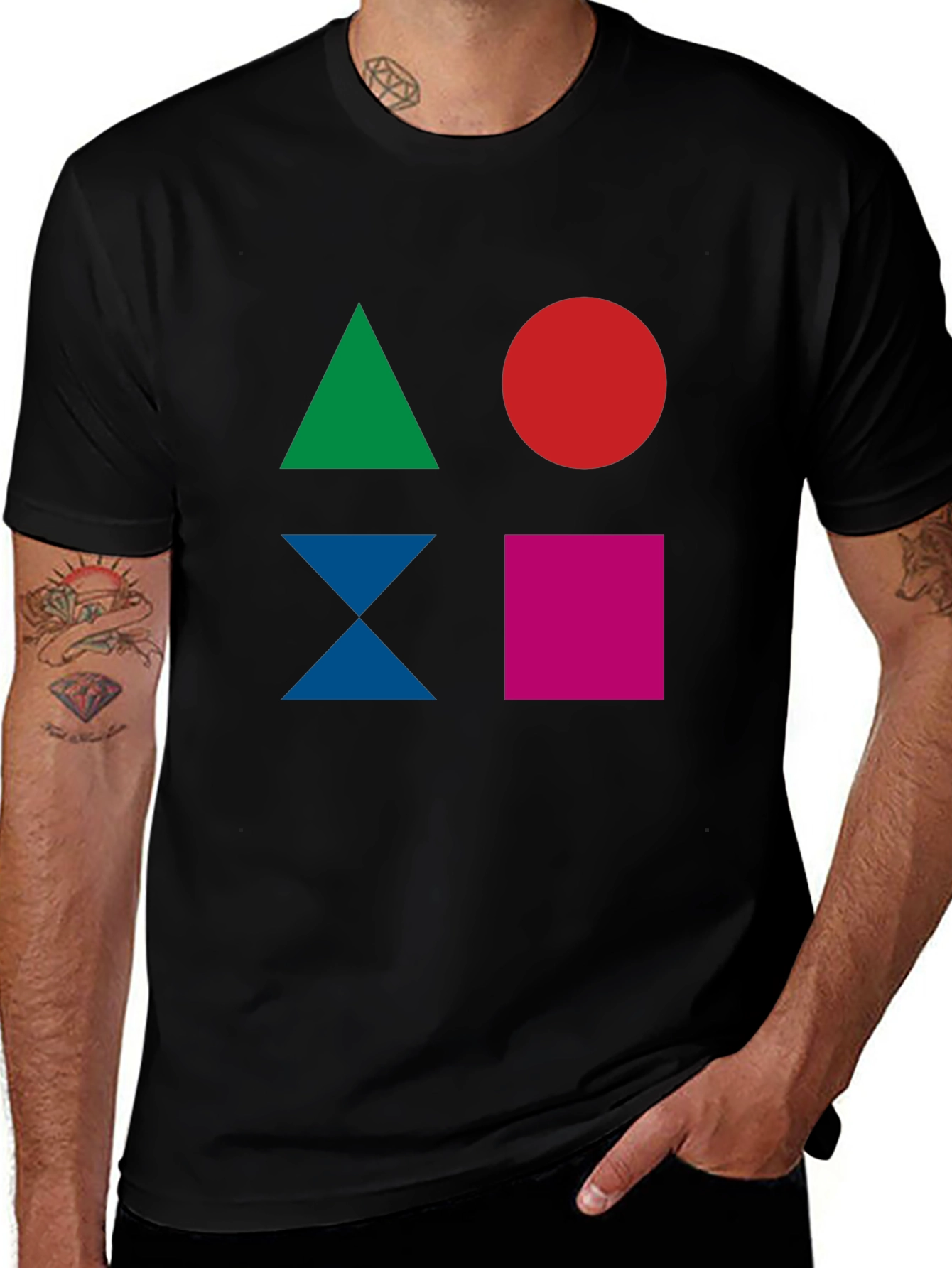 Variant 12 of Geometric Shapes Graphic Tee - Modern Men's T-Shirt