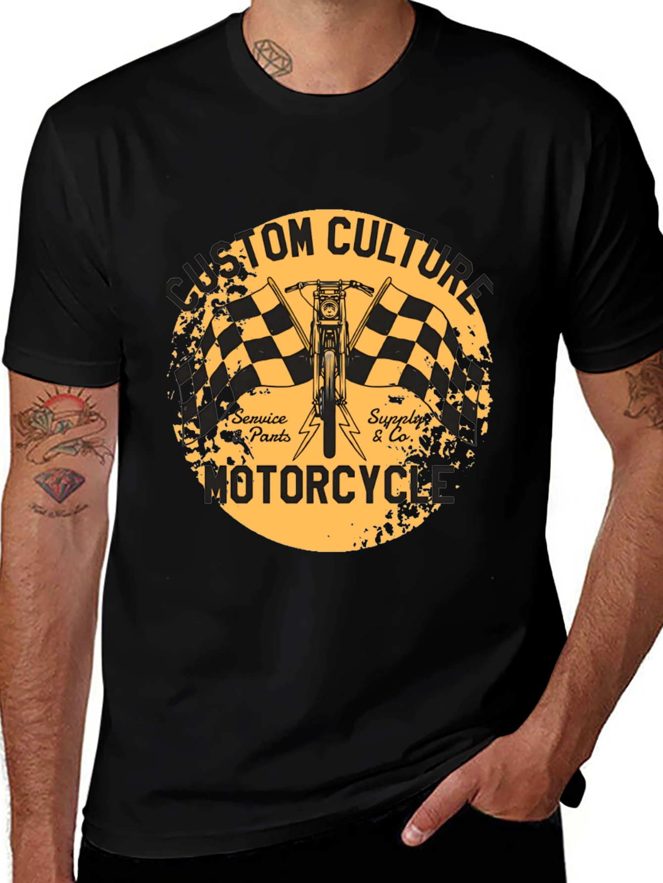 Variant 24 of Custom Culture Motorcycle T-Shirt - Black
