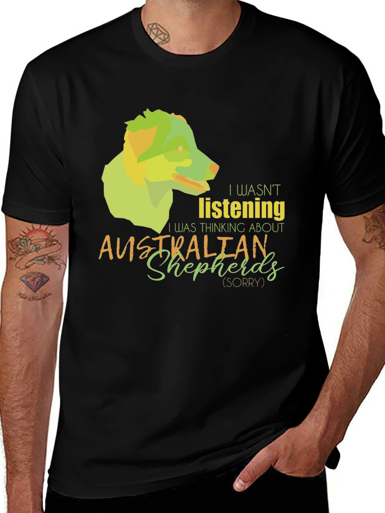 Variant 21 of Australian Shepherd T-Shirt - I Wasn't Listening Graphic Tee