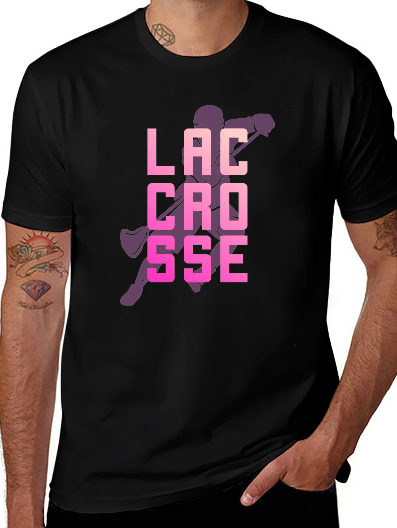 Variant 17 of Lacrosse Graphic Tee - Sporty Casual Style