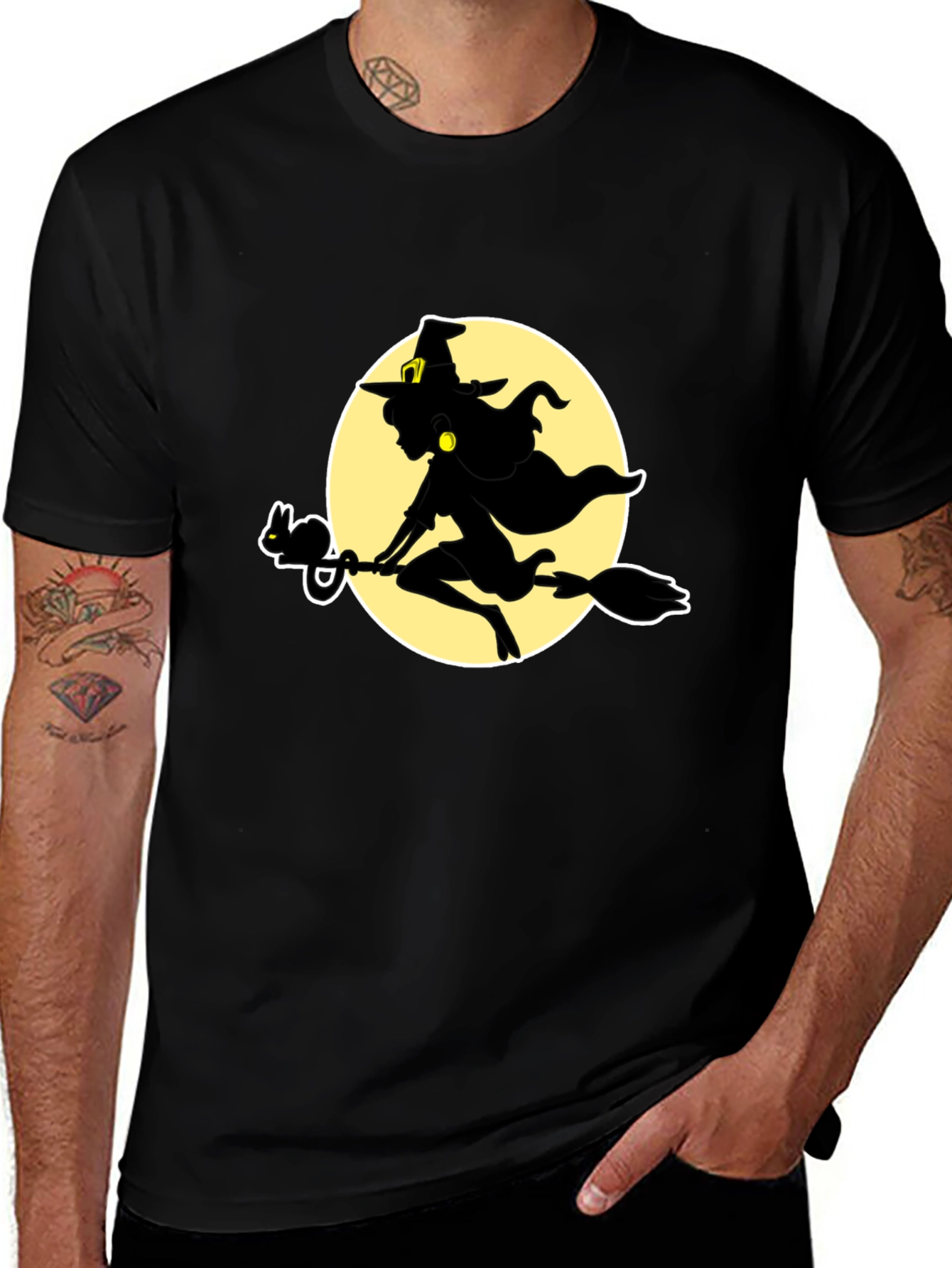 Variant 17 of Witch & Cat Silhouette T-Shirt