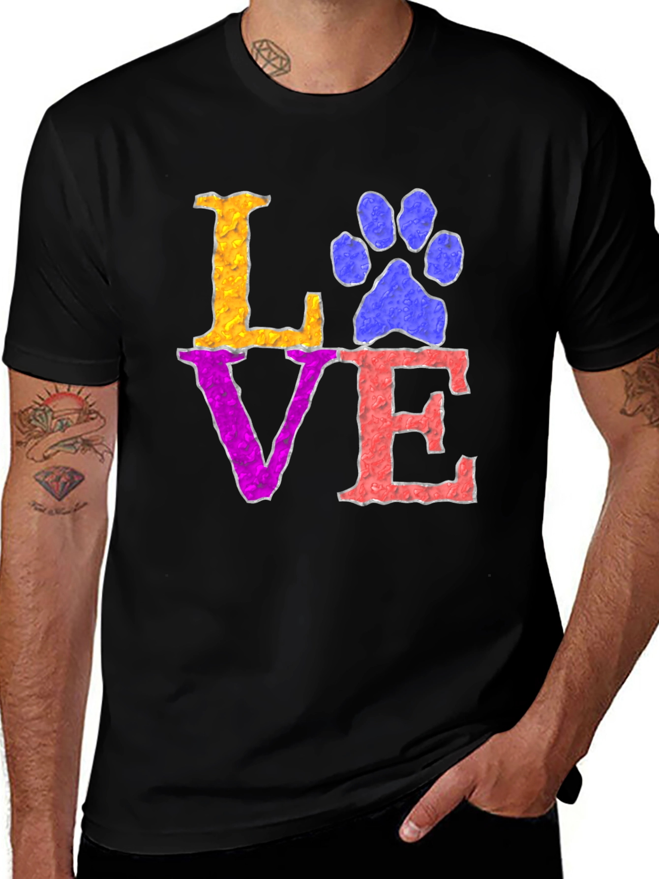 Variant 10 of Love Paw Print T-Shirt - Pet Lover Tee