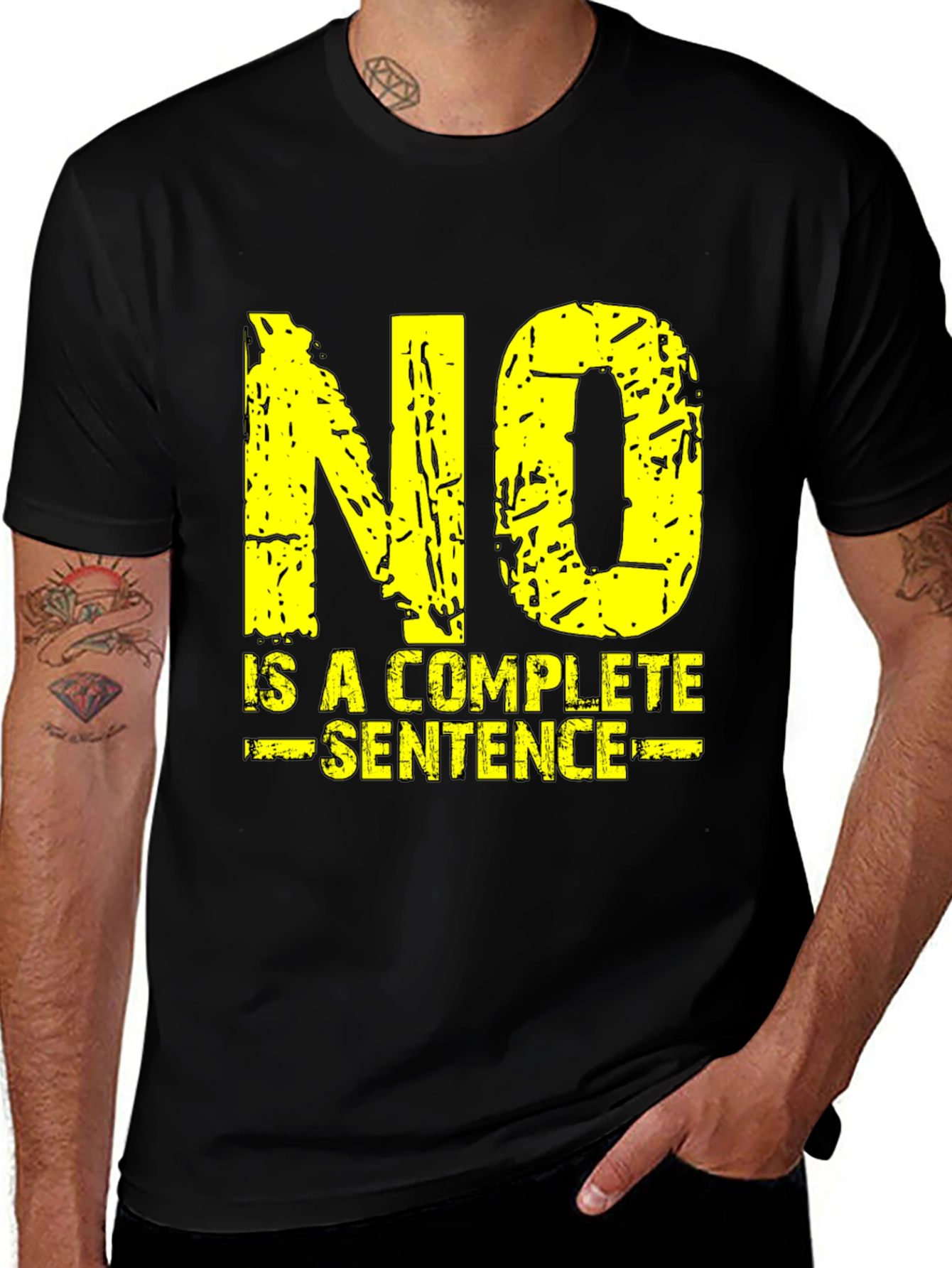 Variant 15 of No is a Complete Sentence T-Shirt - Grunge Style