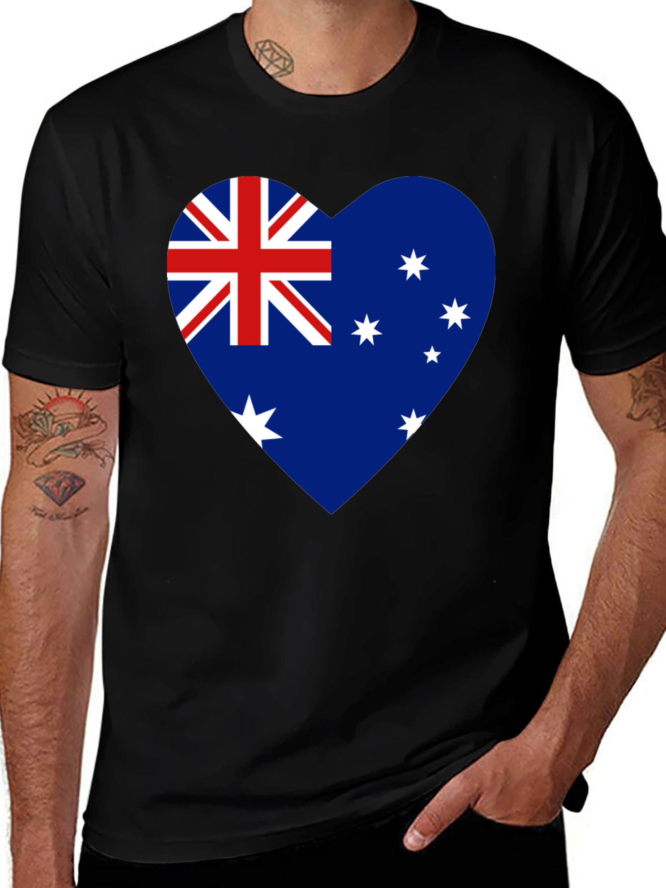 Variant 5 of Australian Flag Heart Graphic T-Shirt