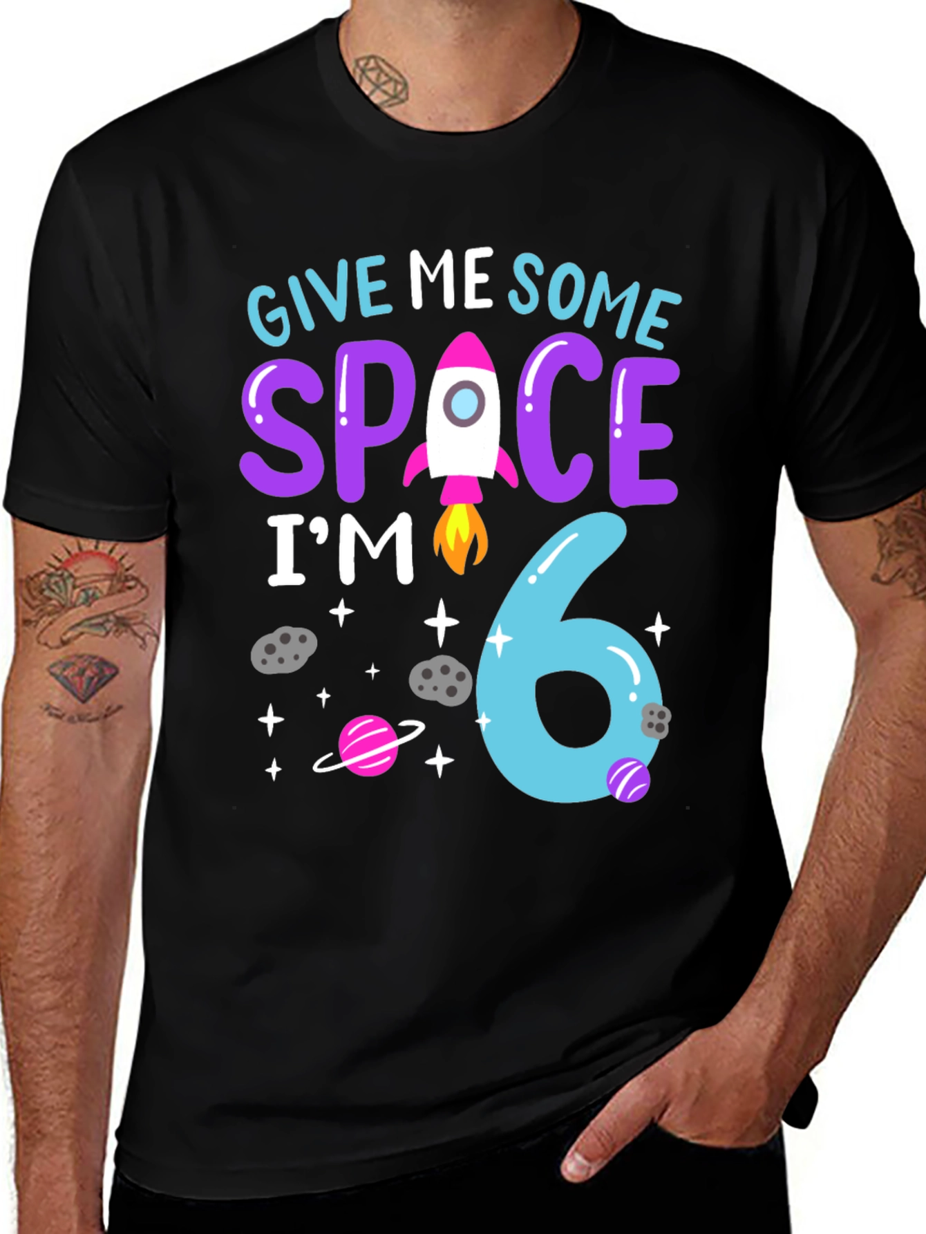 Variant 6 of Give Me Some Space, I'm 6 Birthday T-Shirt