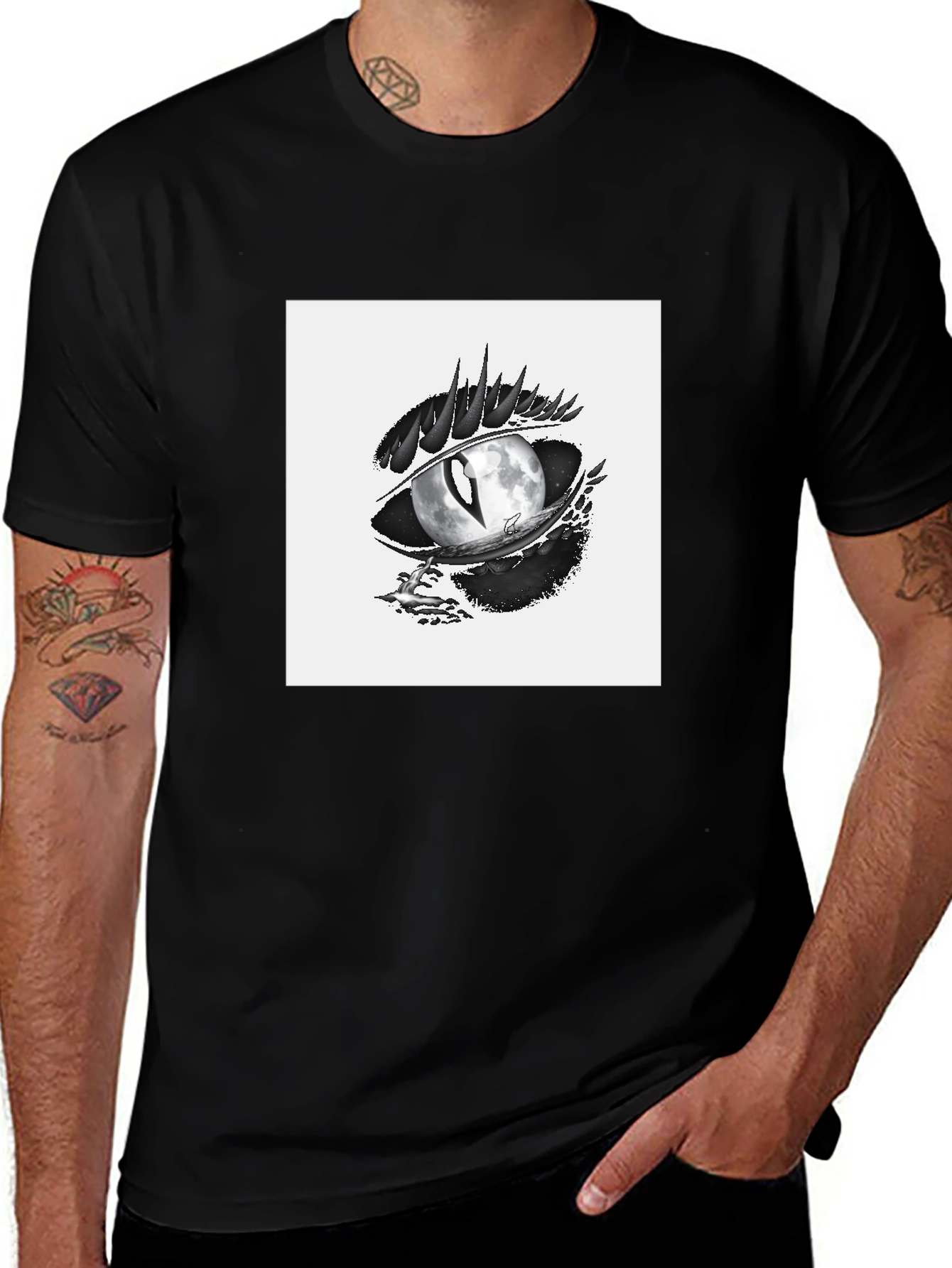 Variant 25 of Eye of the Moon T-Shirt - Black Graphic Tee