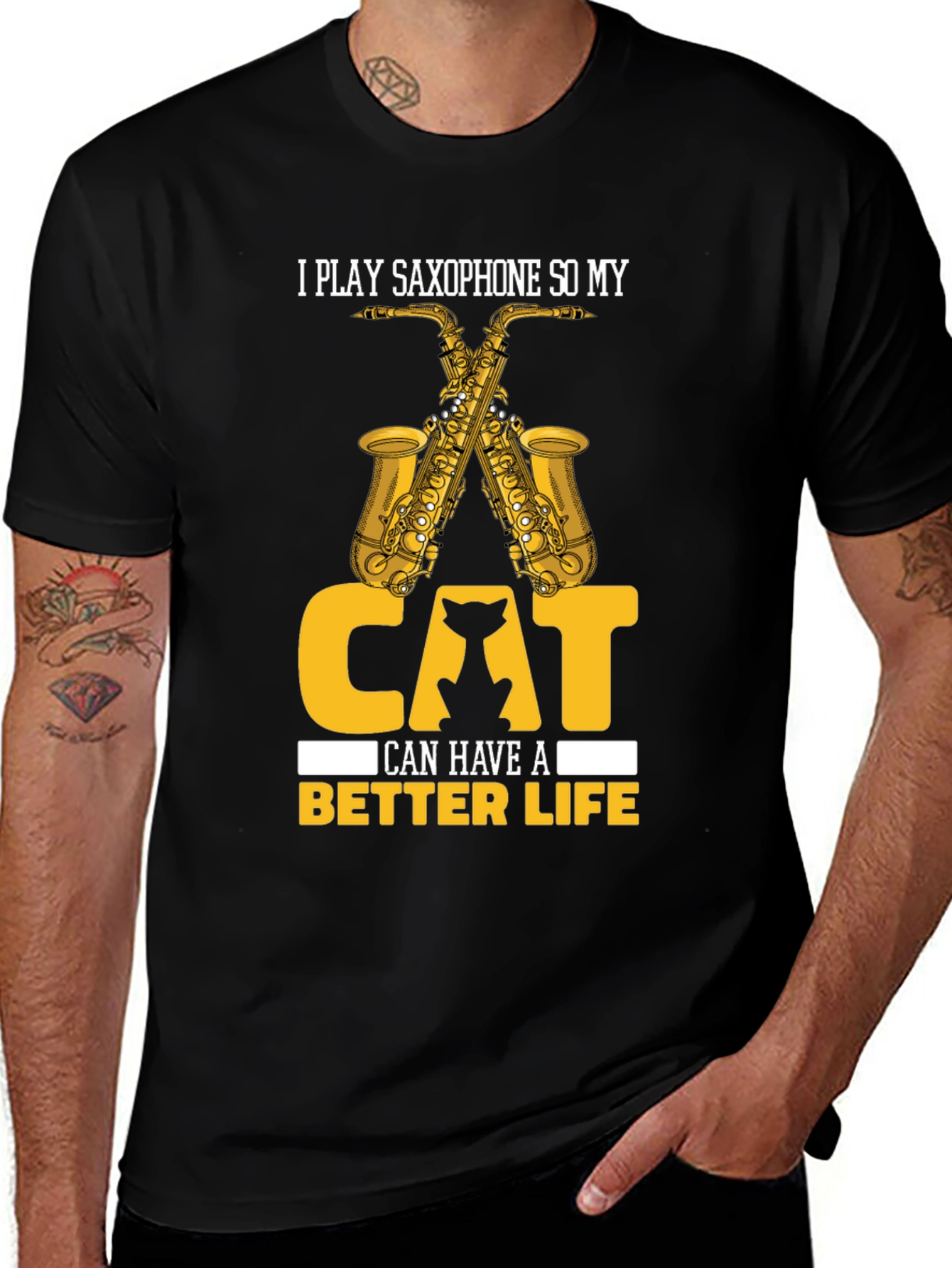 Variant 6 of Saxophone Cat Lover T-Shirt - Musician Life