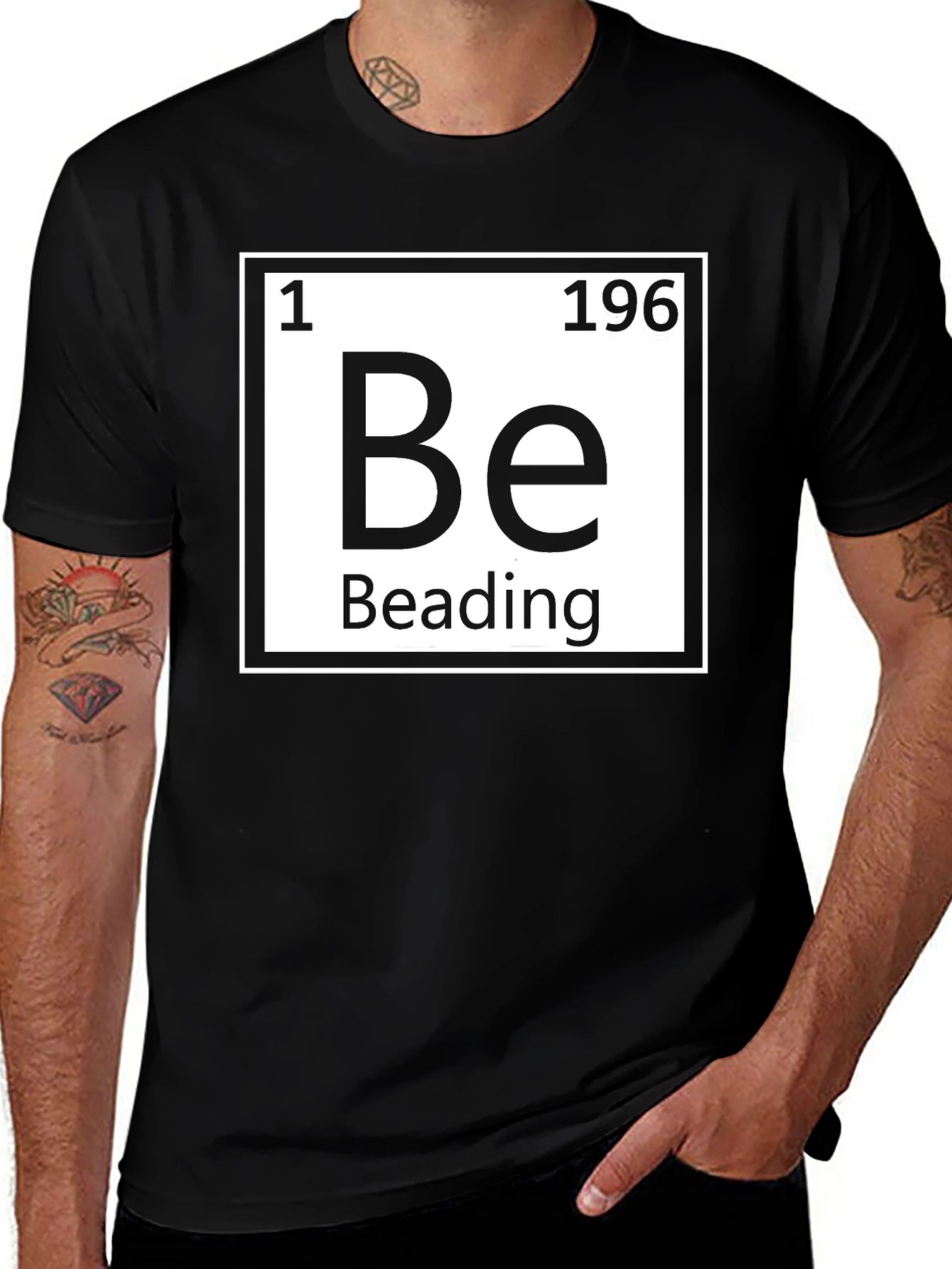 Variant 22 of Beading Periodic Table T-Shirt - Black