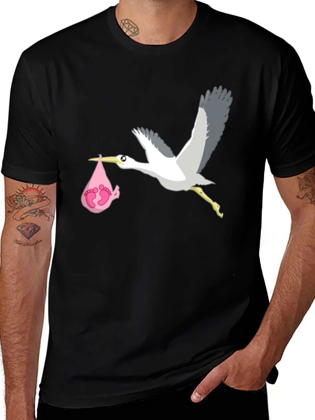 Variant 20 of Stork Carrying Baby T-Shirt