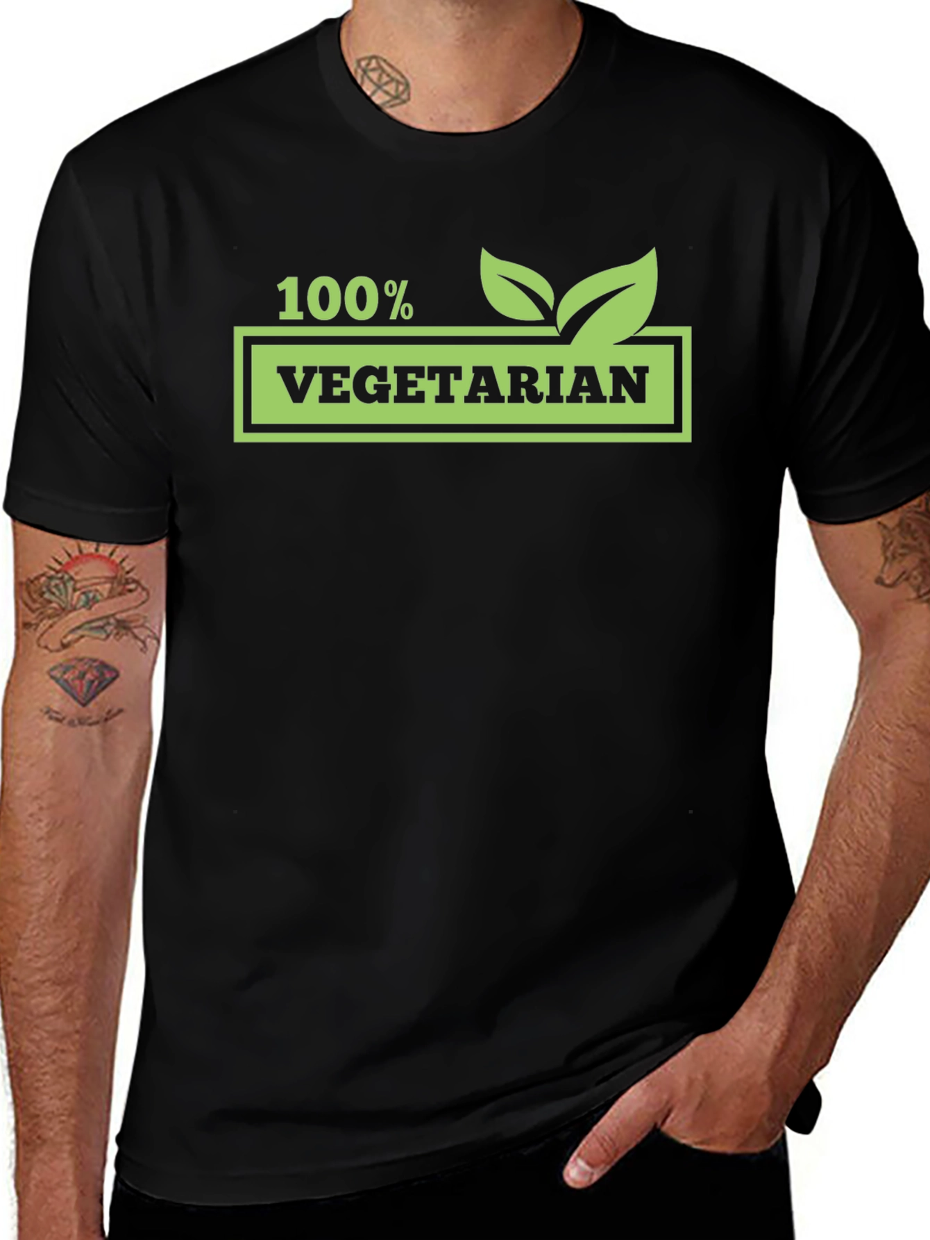 100% Vegetarian Graphic T-Shirt - Vegan Lifestyle Tee