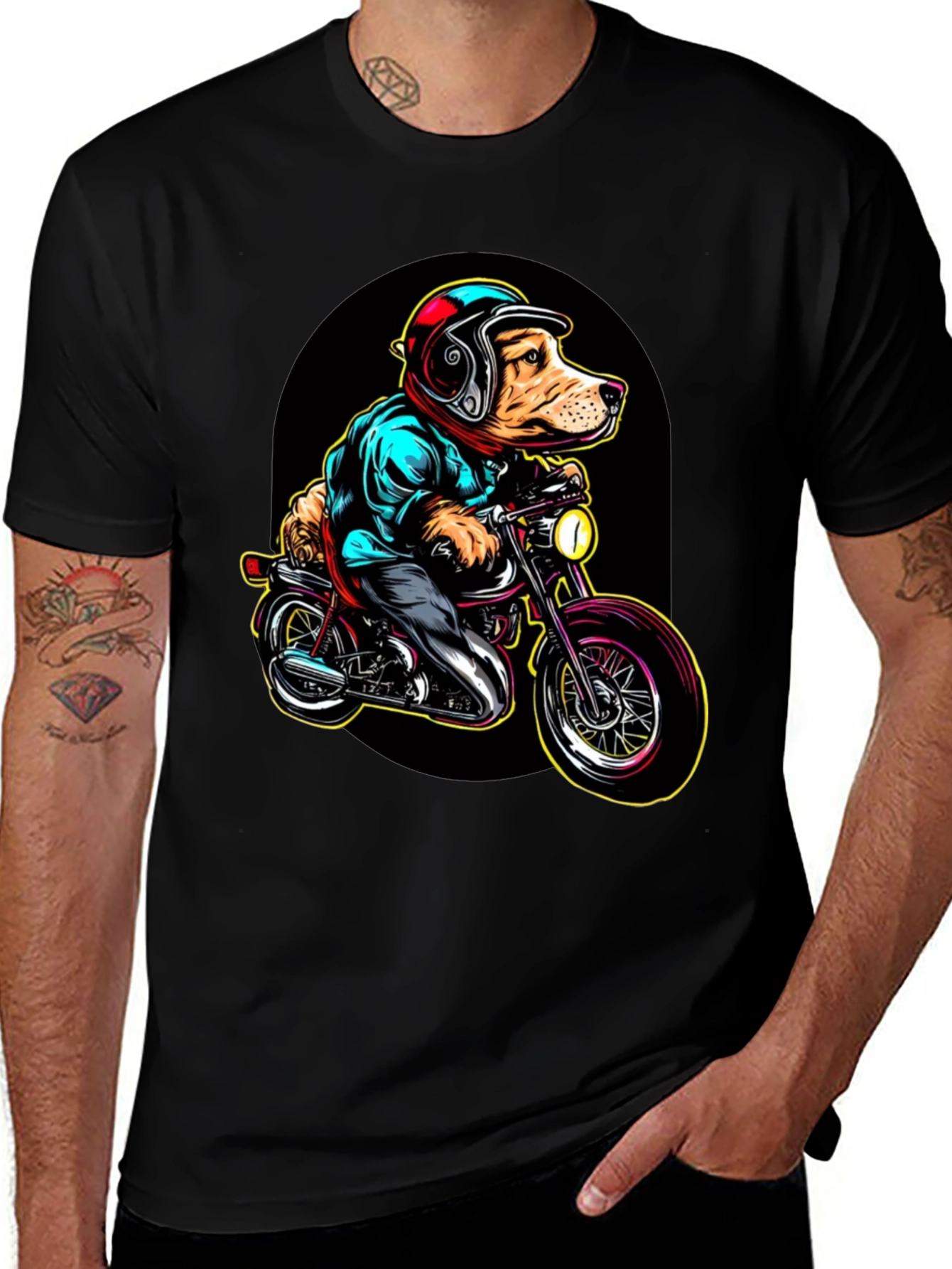 Variant 20 of Dog Riding Motorcycle Graphic T-Shirt