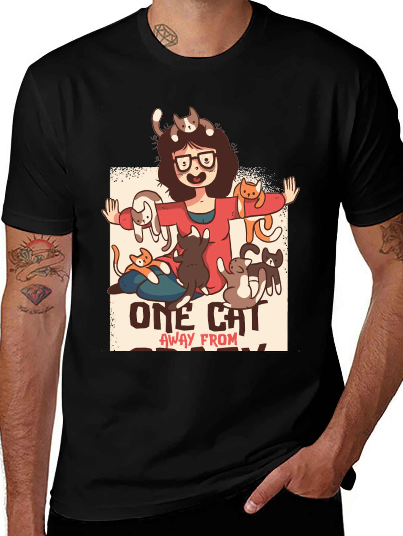 Variant 6 of One Cat Away T-Shirt - Crazy Cat Lady Tee
