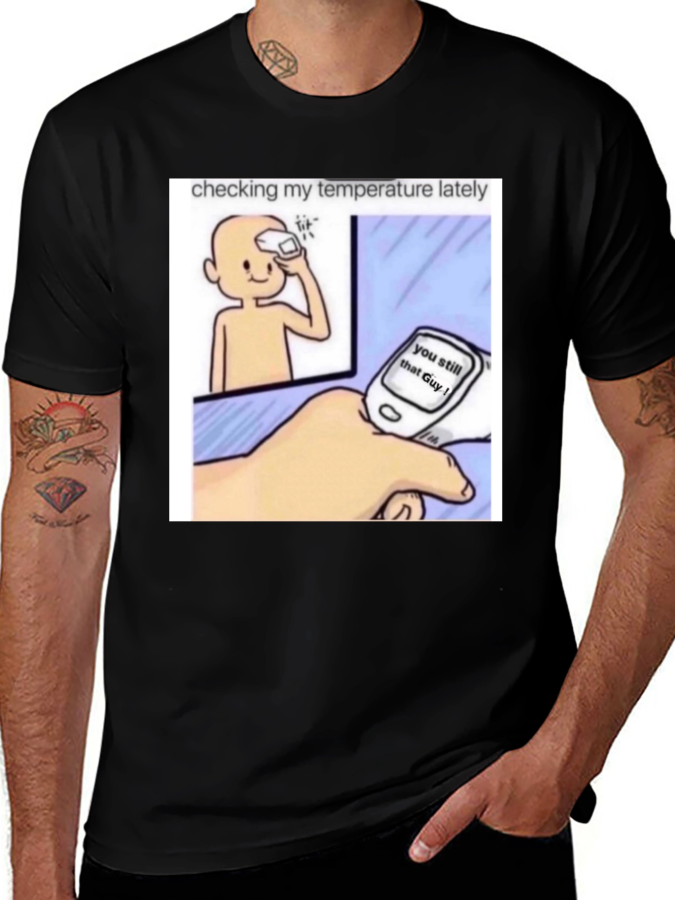 Variant 27 of Funny Temperature Check Meme Graphic Tee